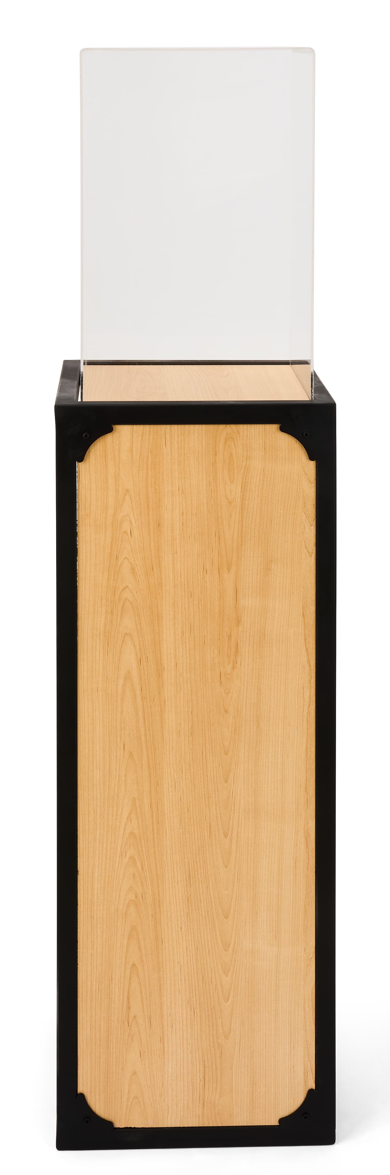 Custom display plinth with wood back