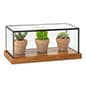 5.5" Countertop Display w/ Lift-Off Top, Black Copper Edging, Wooden Base - Clear