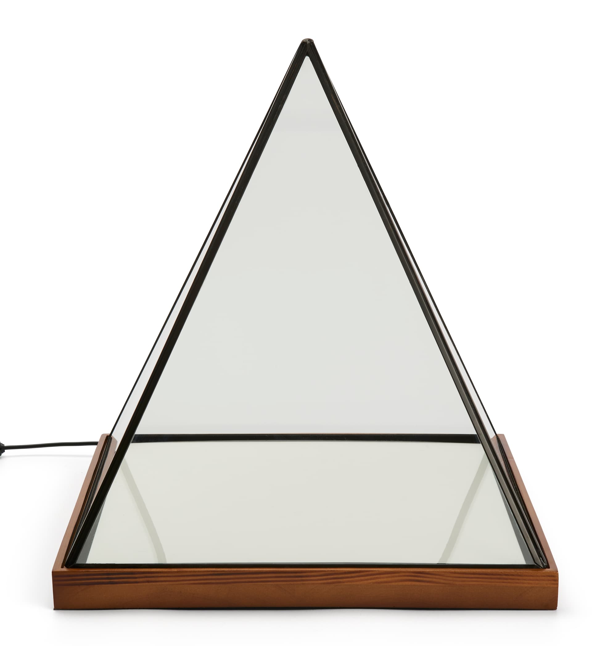 Lighted pyramid glass box with 17.5 inch height