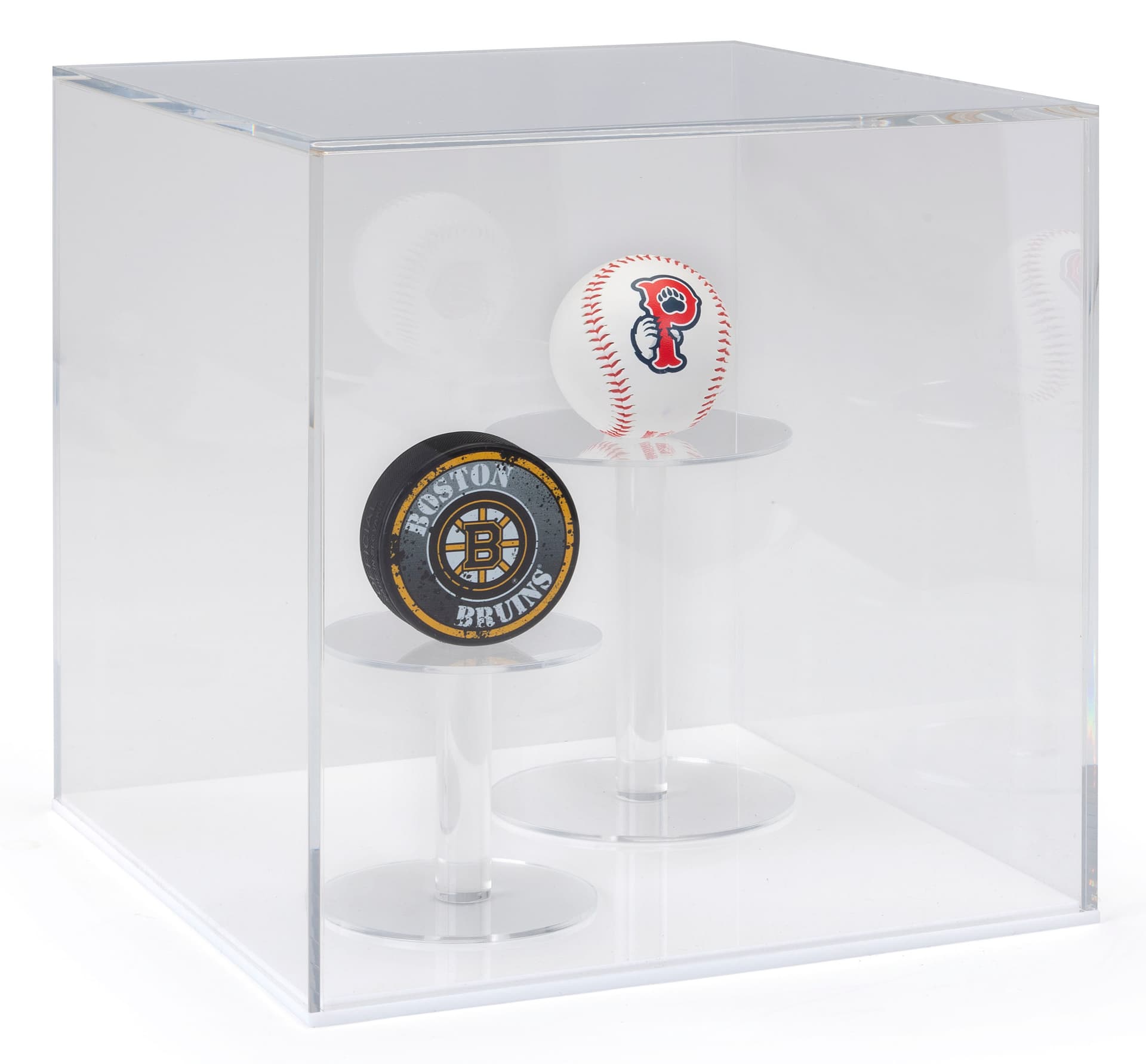 Acrylic Ball Box | Modern White Base | Displays2Go