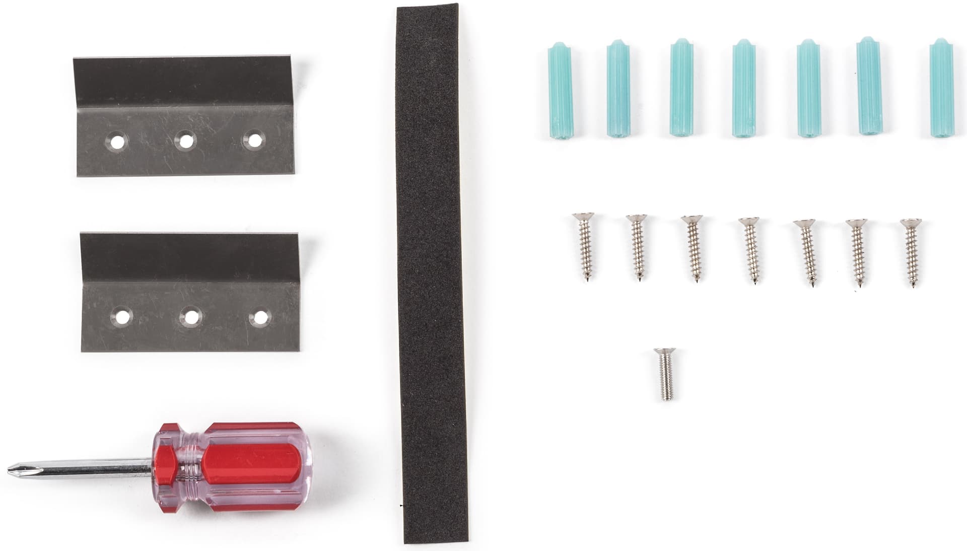 Wedge pedestal wall display case with hardware included