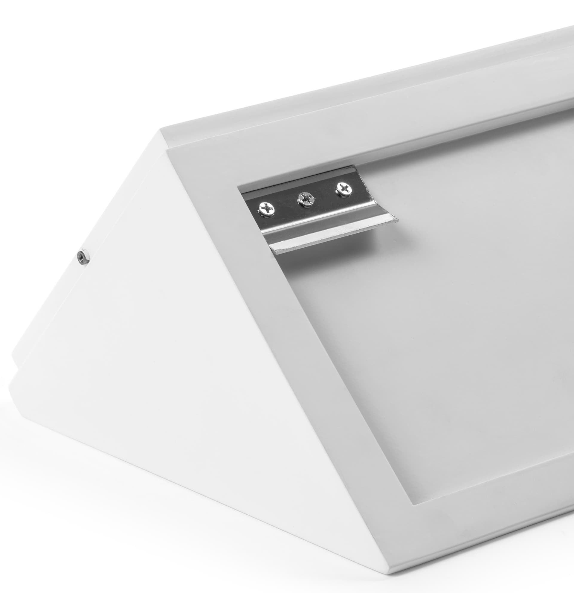 Wedge pedestal museum wall case with z-brackets