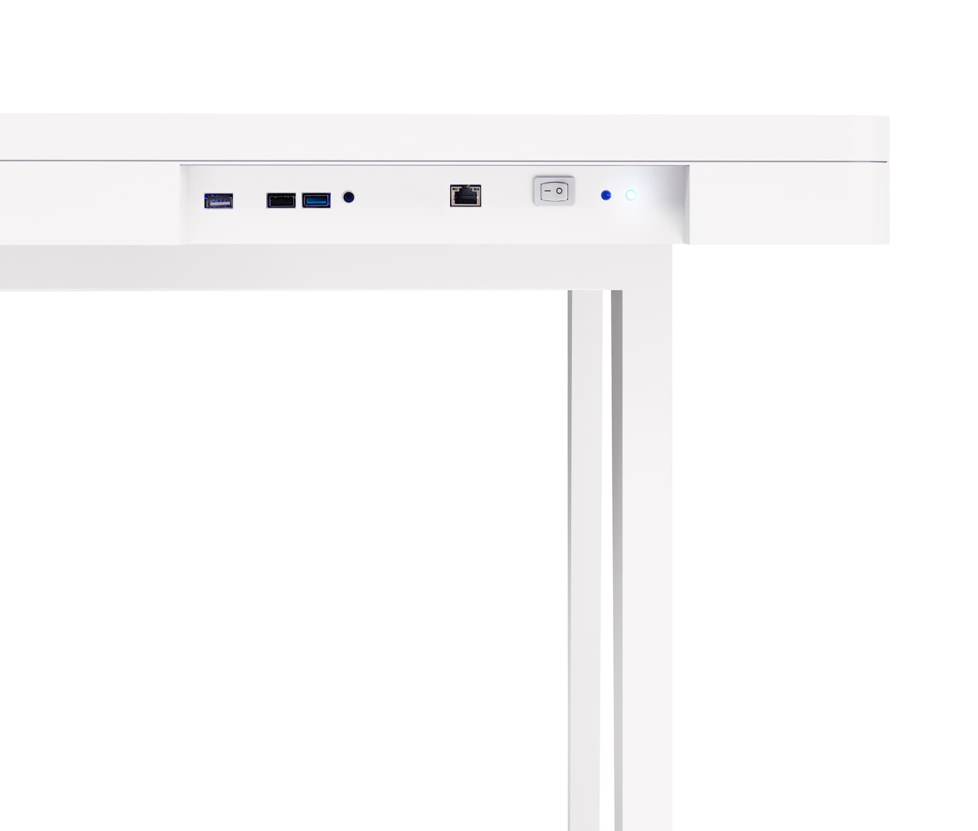 Interactive touch screen table with two USB 2.0, one USB-C, and one ethernet port