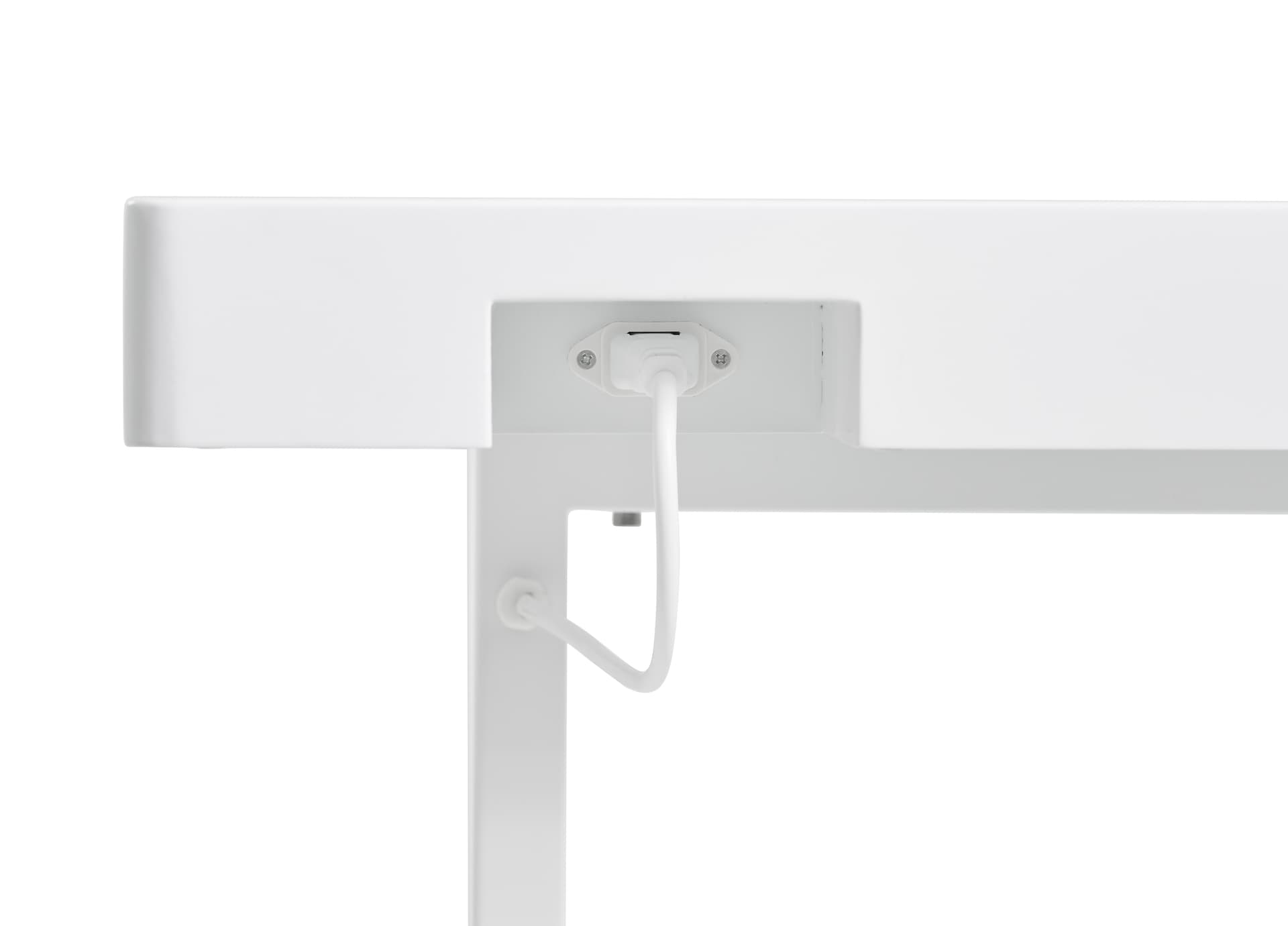 Interactive touch screen table with power cable management that runs within the leg of the table