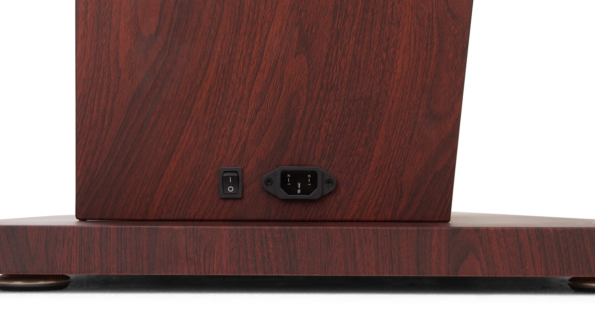 Digital podium with power switch and power cord located on the side of the unit