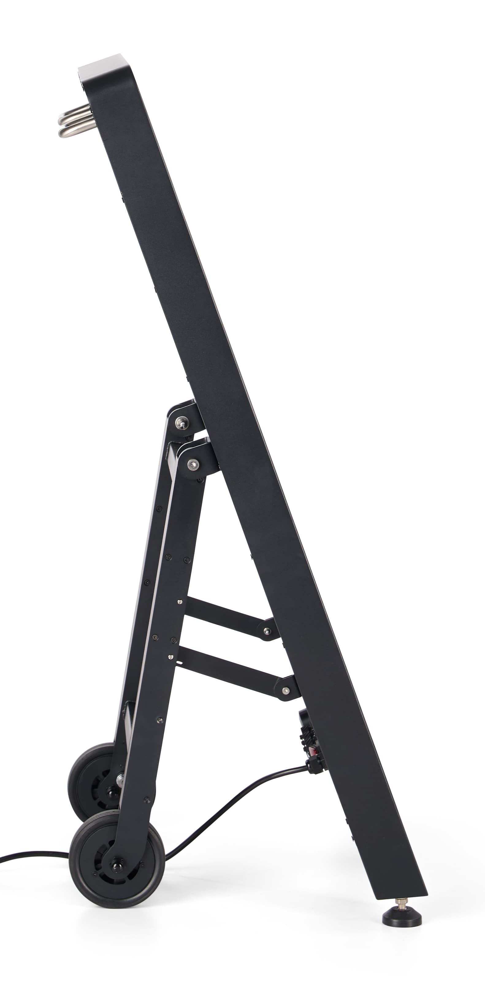 Digital sidewalk sign with a fold out A-frame design that allows for easy storage and mobility 