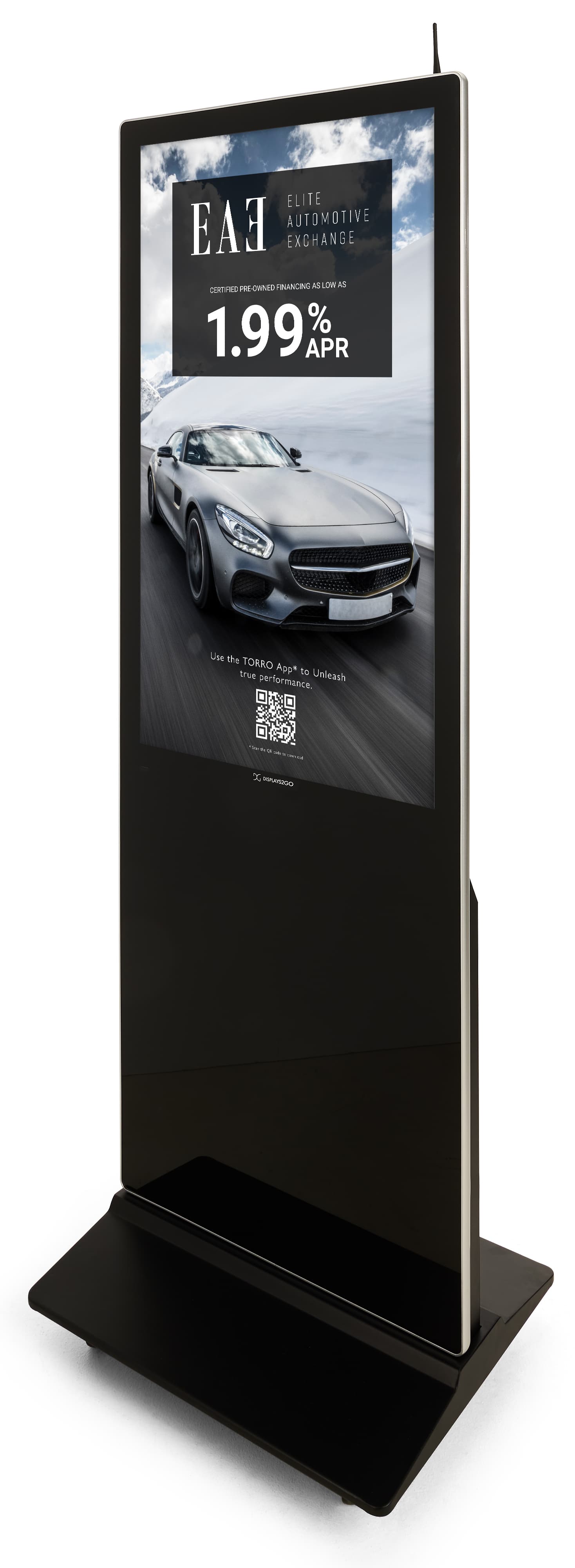 Digital display advertising floor stand with 4GB DDR4 RAM