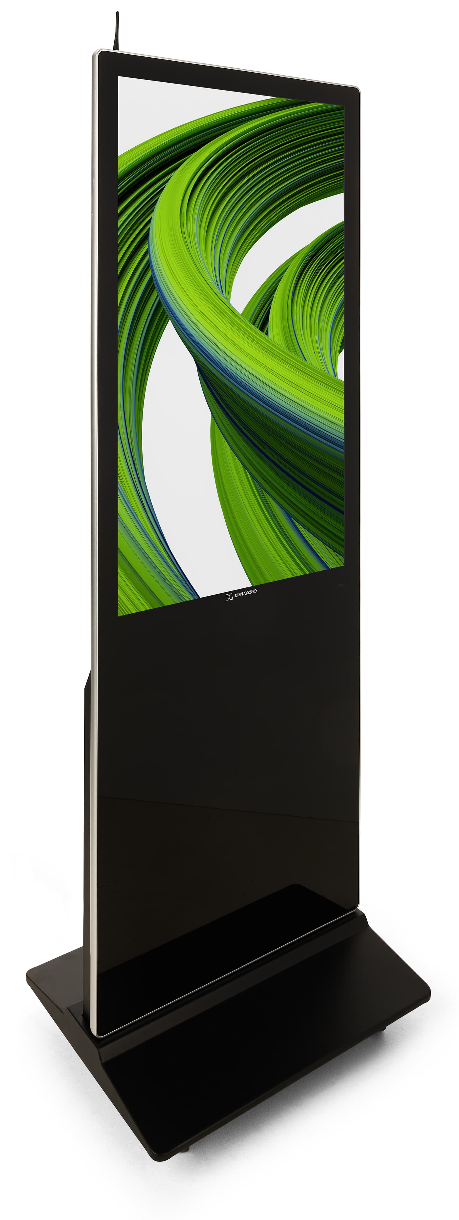 Digital display advertising floor stand with portrait orientation