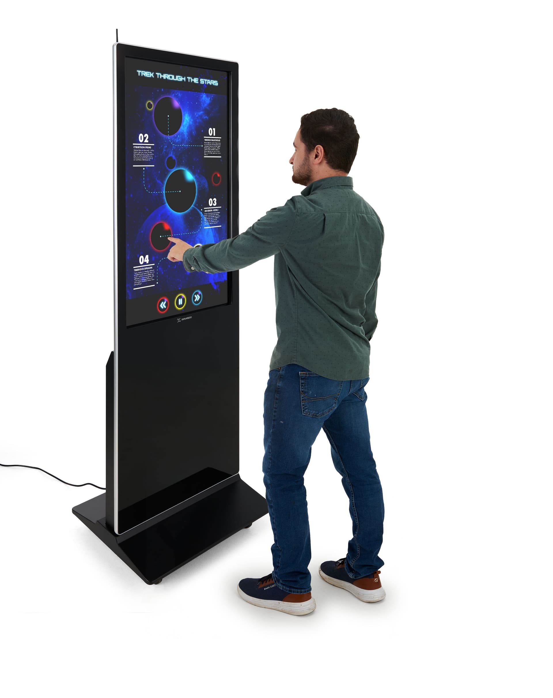 Advertising multimedia kiosk with touch screen 