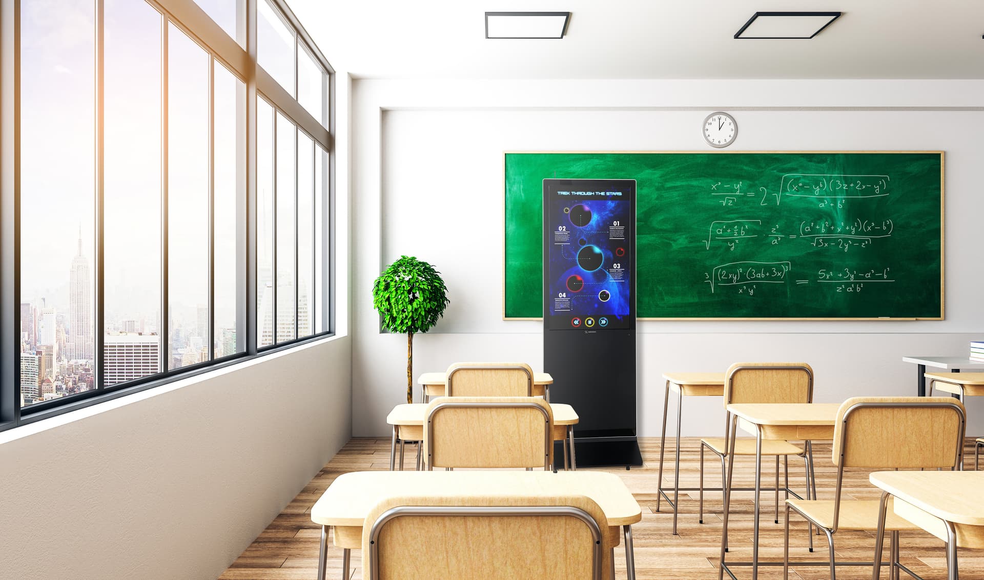 Advertising multimedia kiosk with ethernet LAN