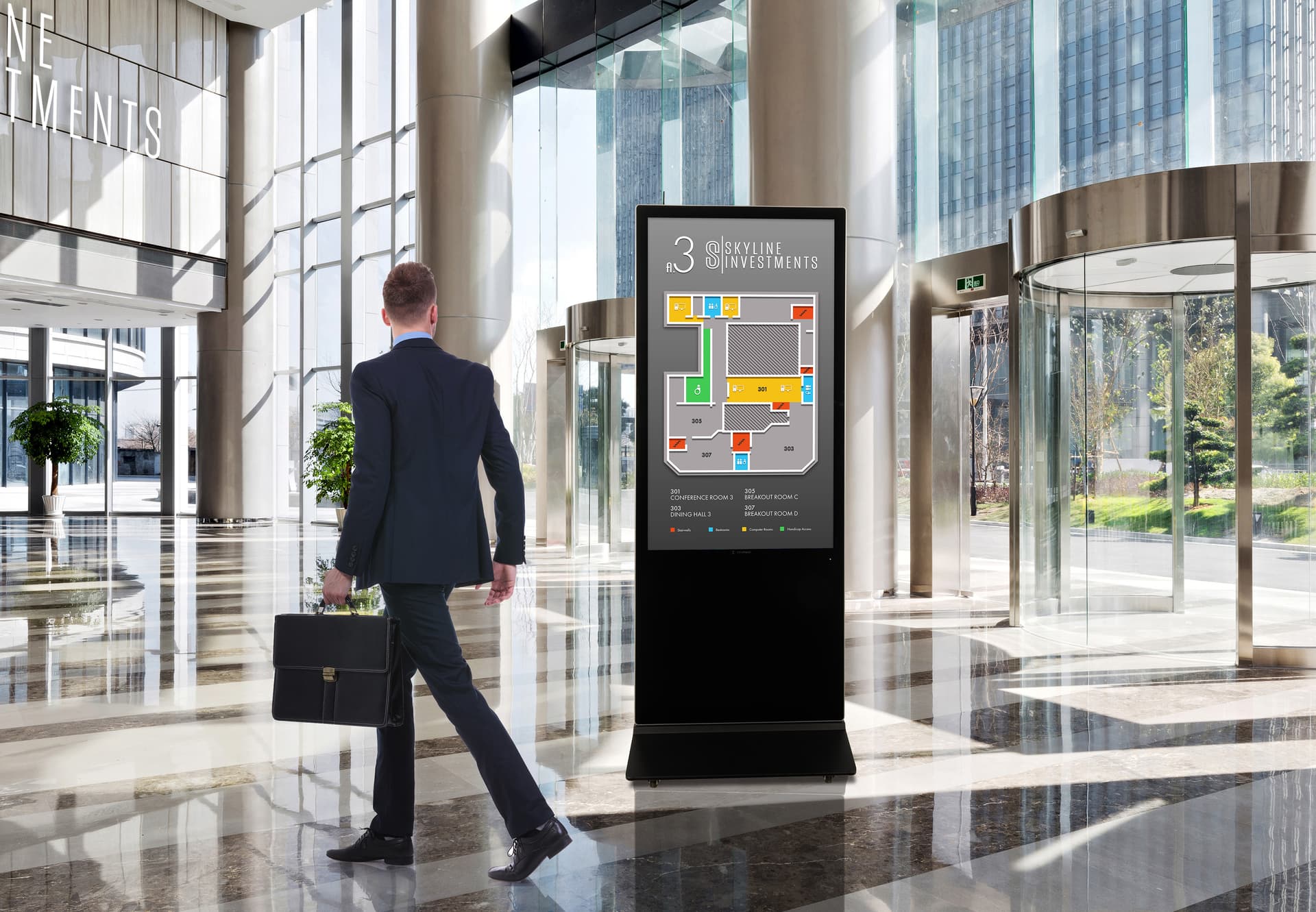 Digital display advertising floor stand with a multitude of image and video formats supported