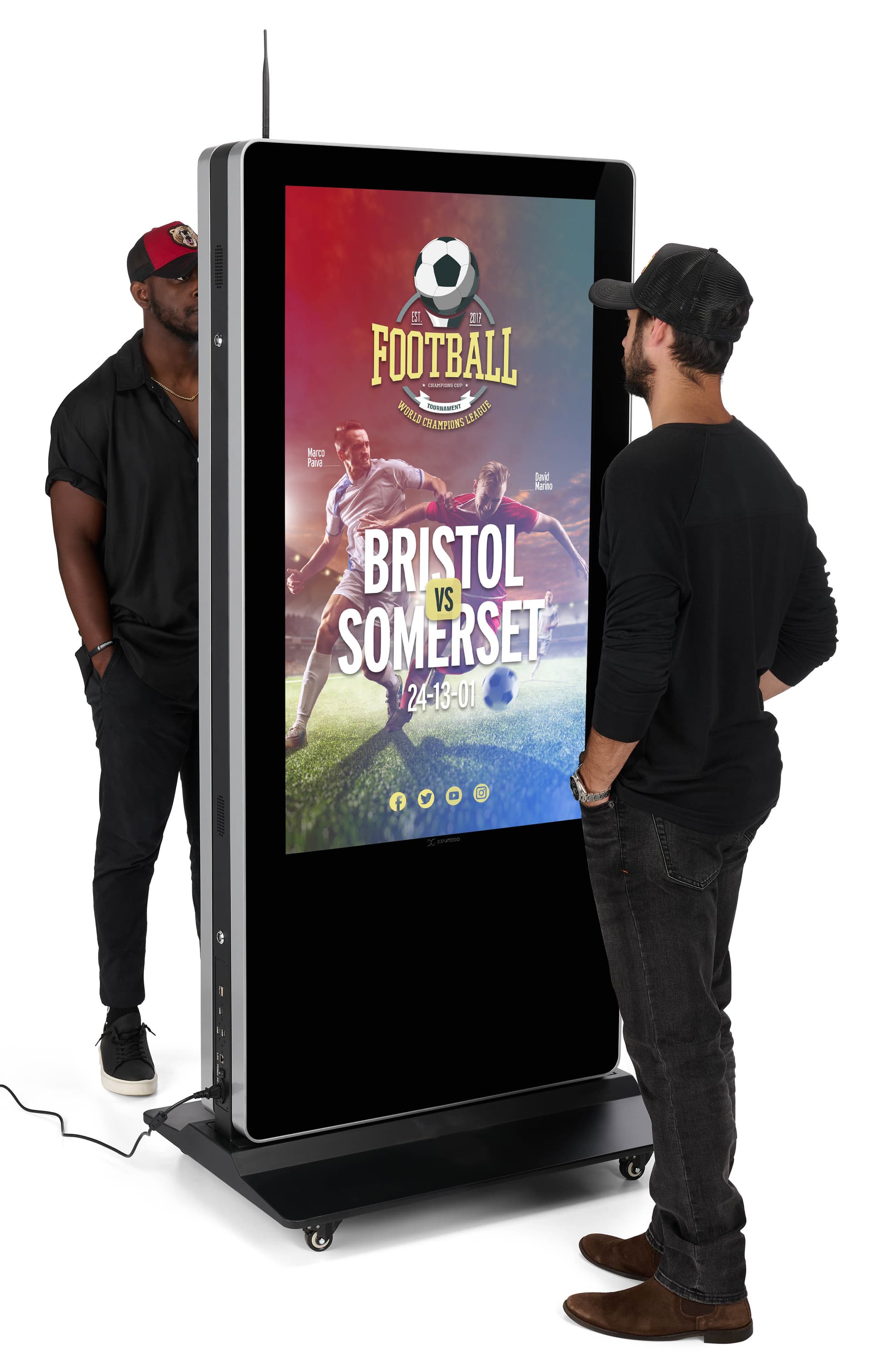 Double-sided digital non-touch display with deluxe and basic software packages offered