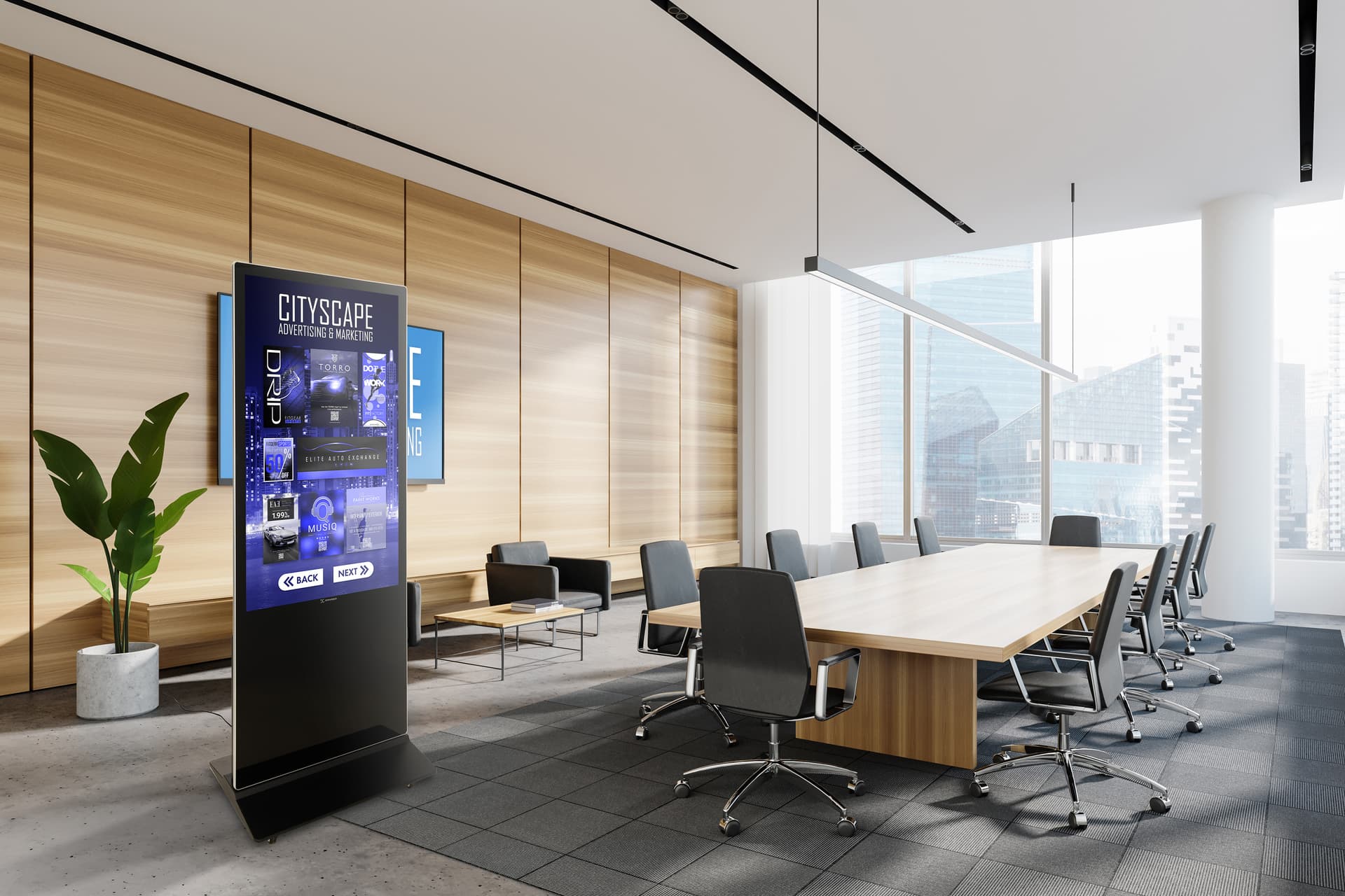 Advertising Multimedia Kiosk with Free Standing Feature 