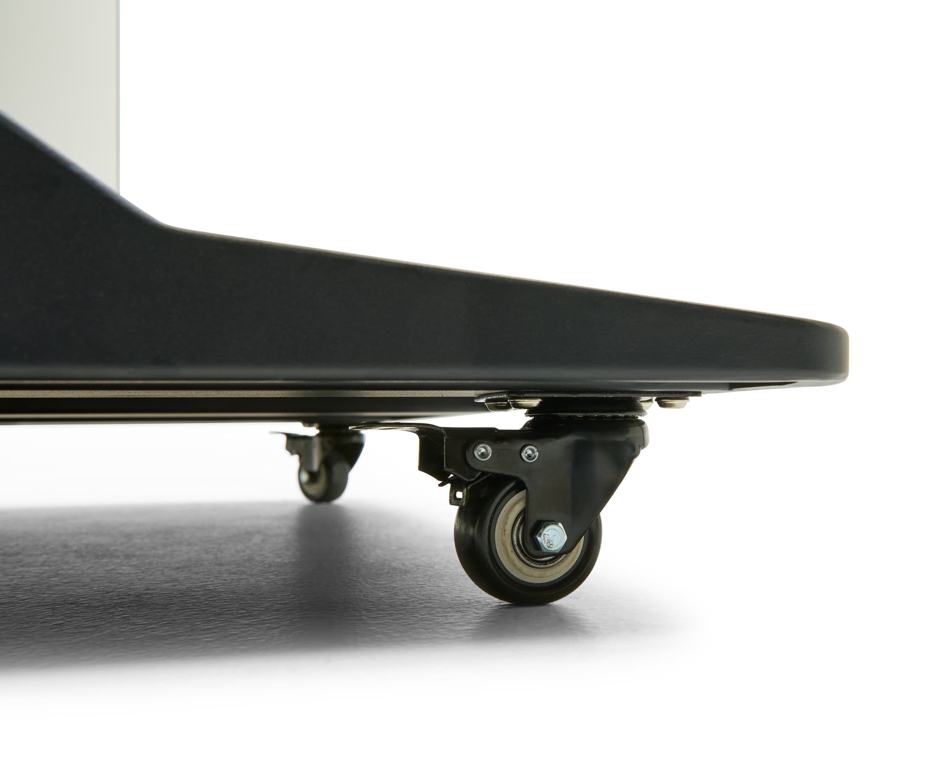 Double-sided digital non-touch display with four rolling caster wheels