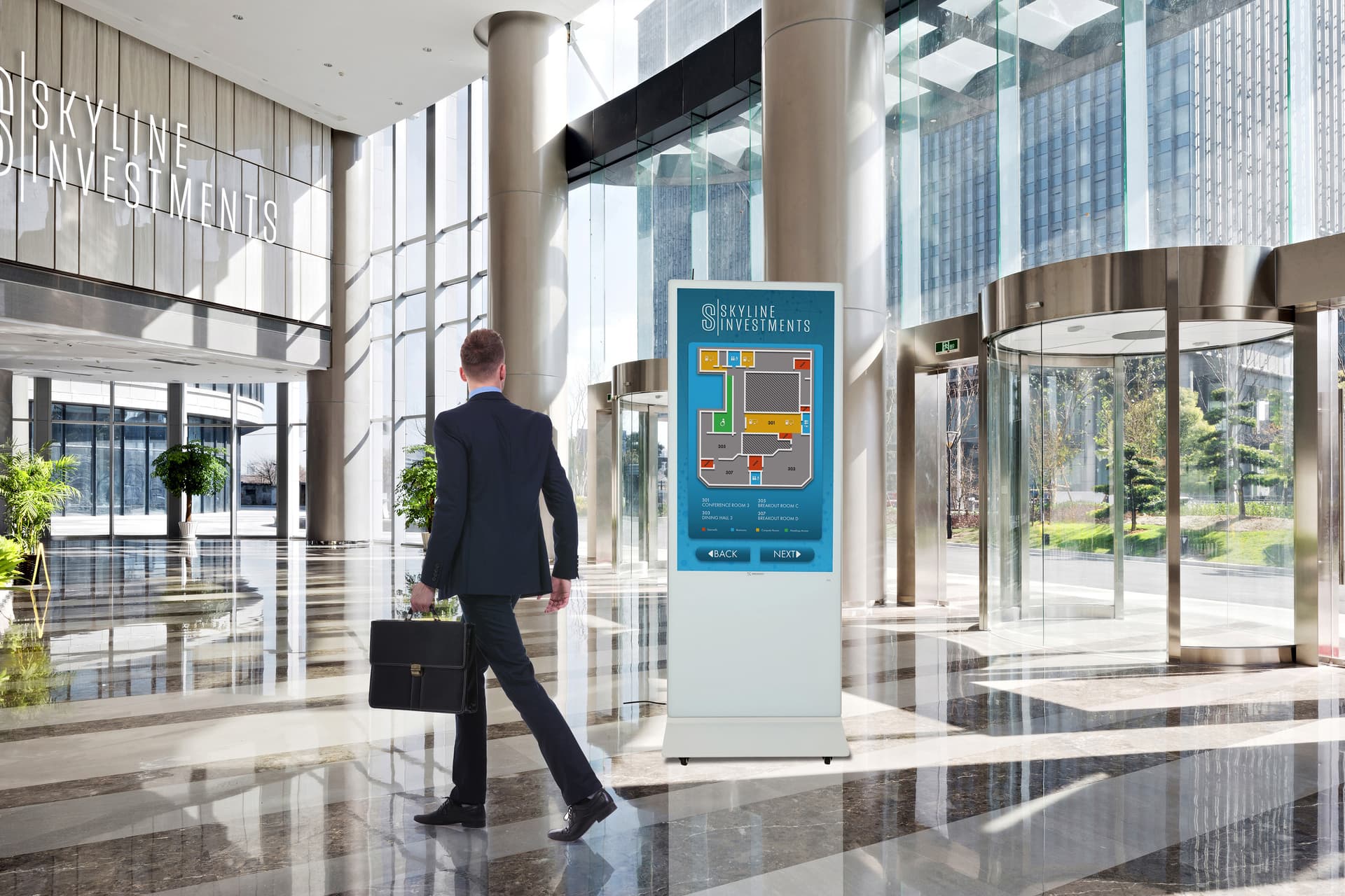 Advertising Multimedia Kiosk in Office Lobby