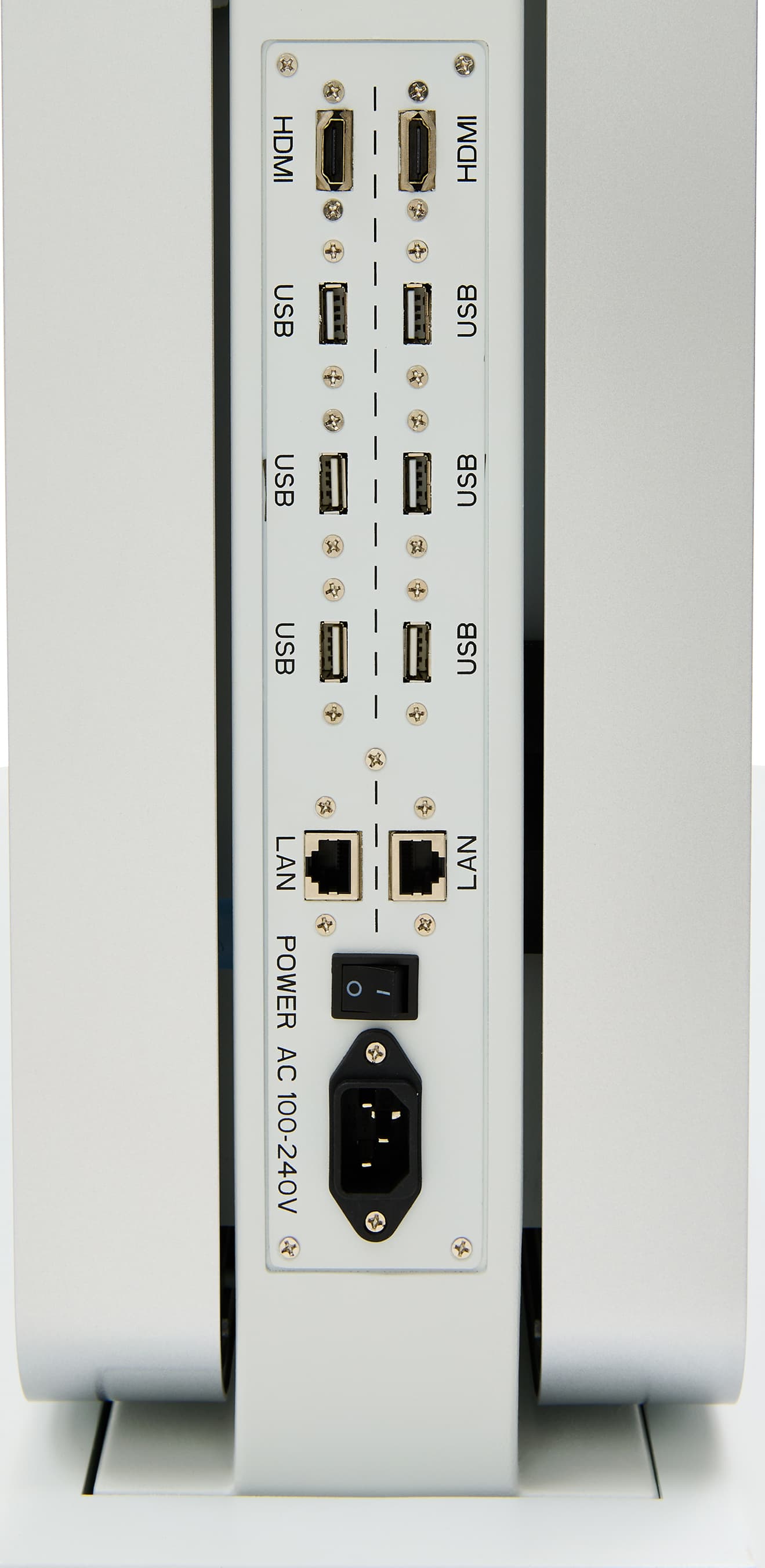 Double-sided digital vertical touchscreen Kiosk with 2 HDMI ports