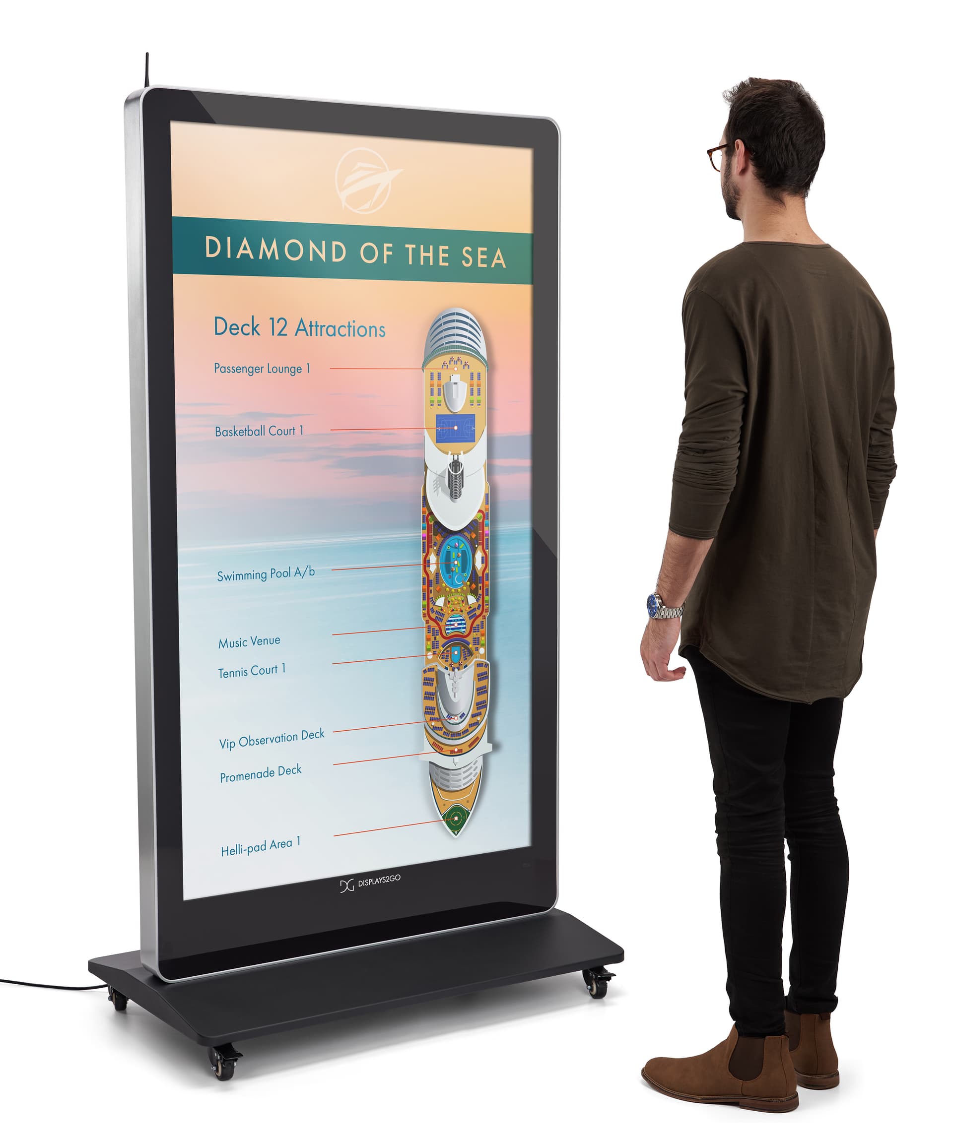 Digital poster display with 500 nit screen brightness 