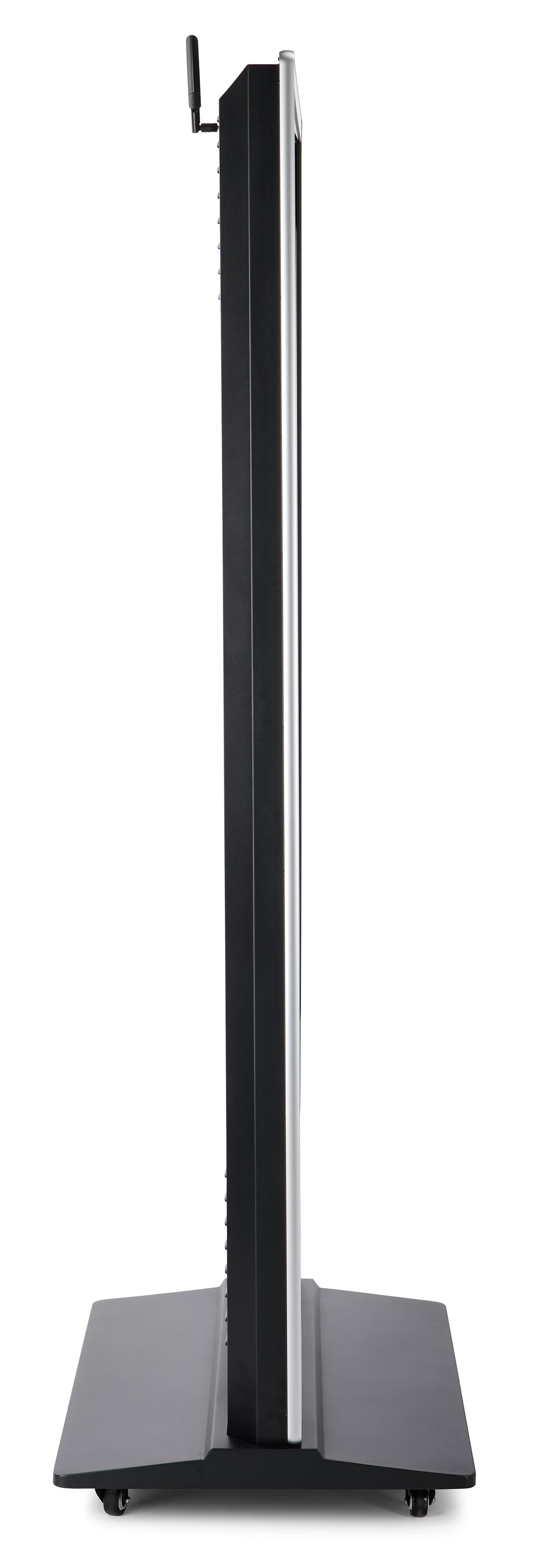 Advertising multimedia kiosk's sleek side profile of 3.9 inches in thickness 