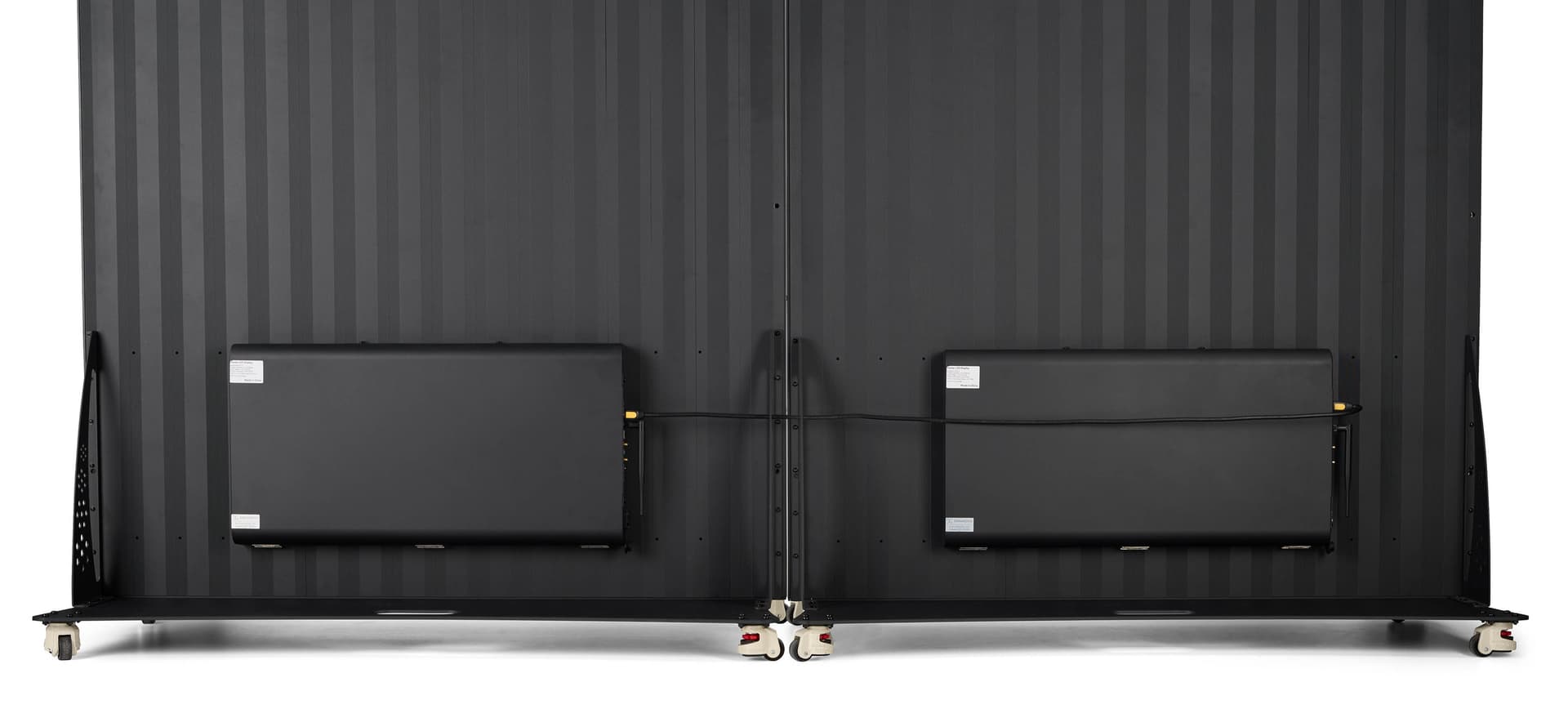 LED poster display connecting two units together easily through the included HDMI cable 