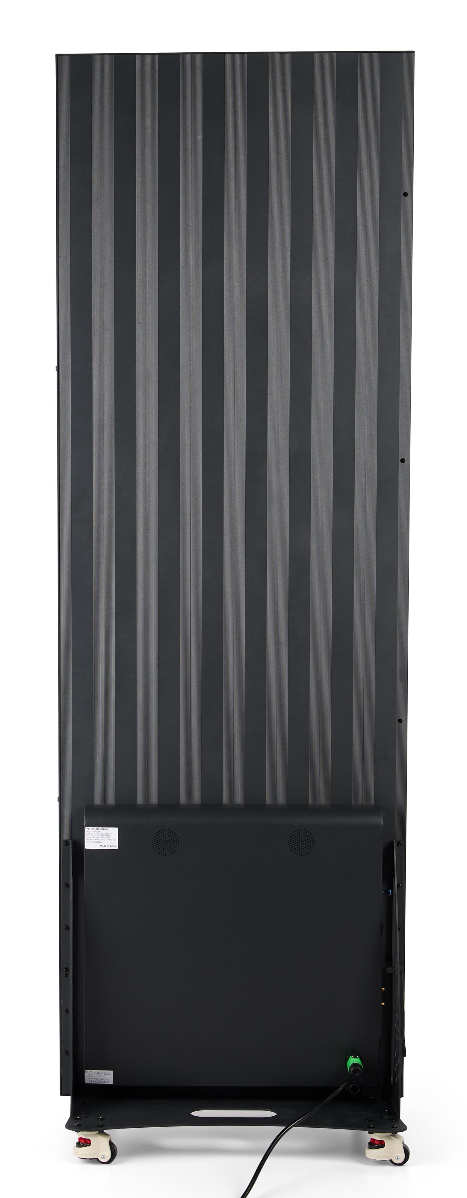 LED Poster Display with the back of the unit shown with built-in 8 watt speakers 