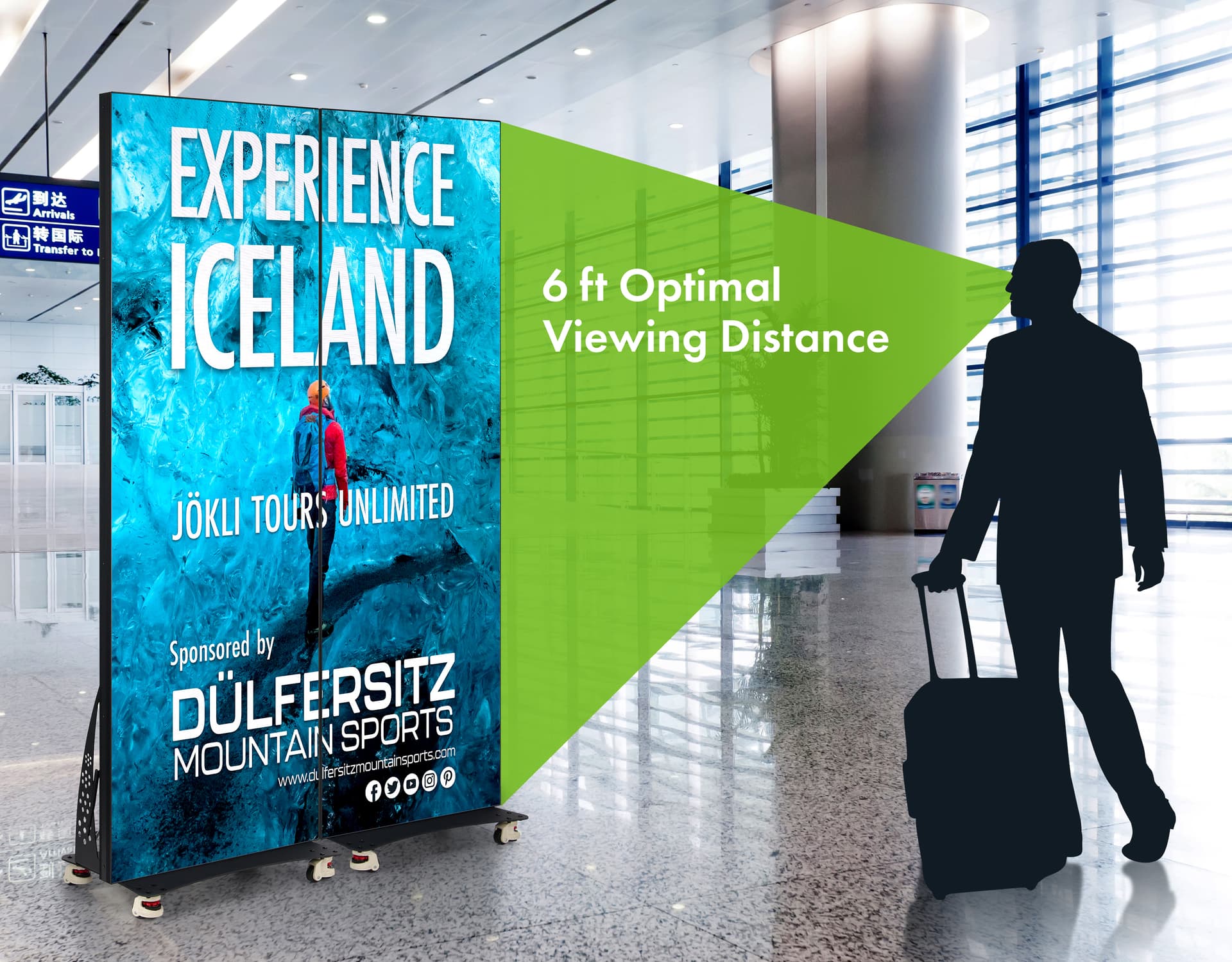 LED Poster Display with an optimal viewing distance of 6 feet