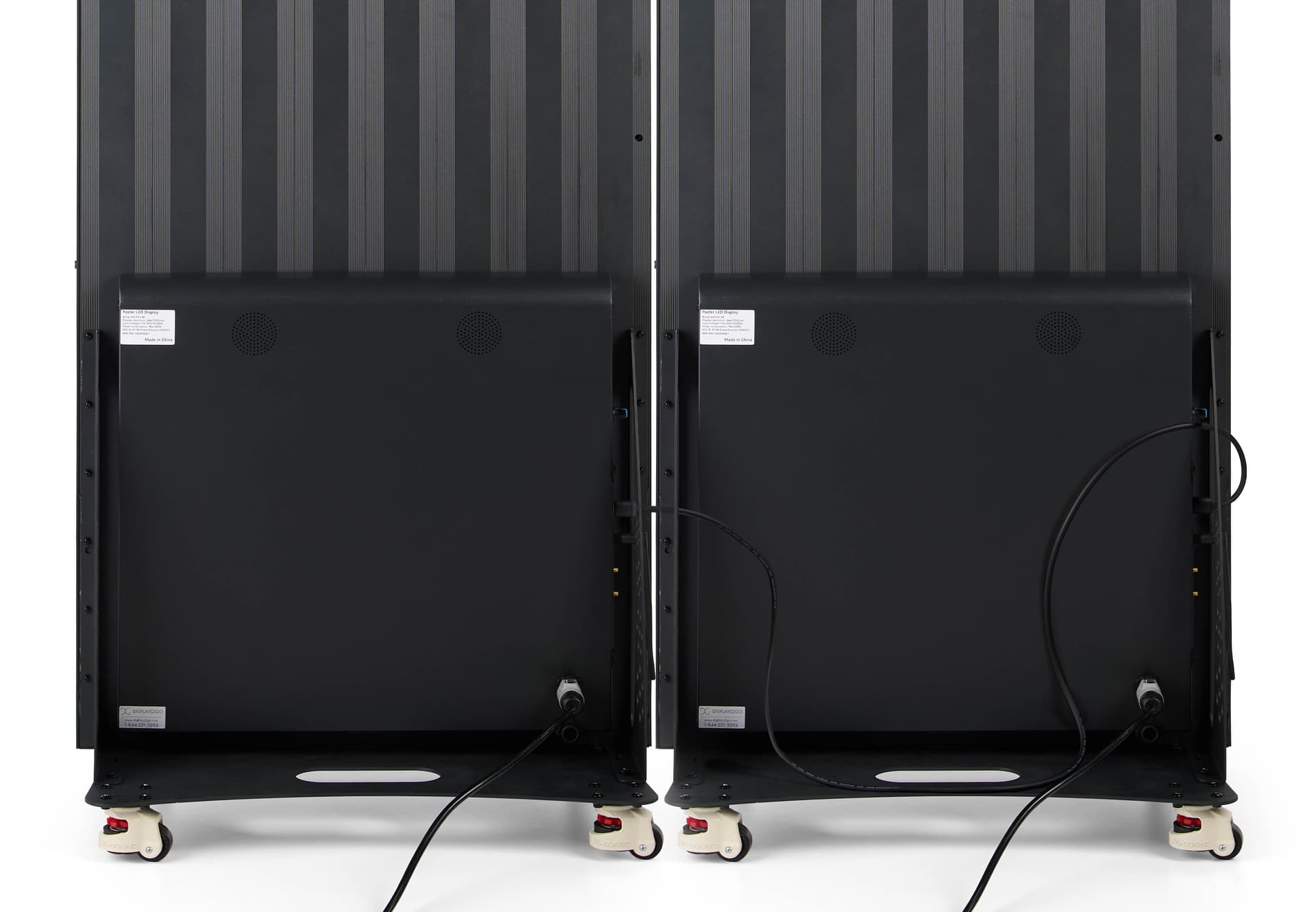 LED Poster Display showcasing a the daisy chaining system of two units