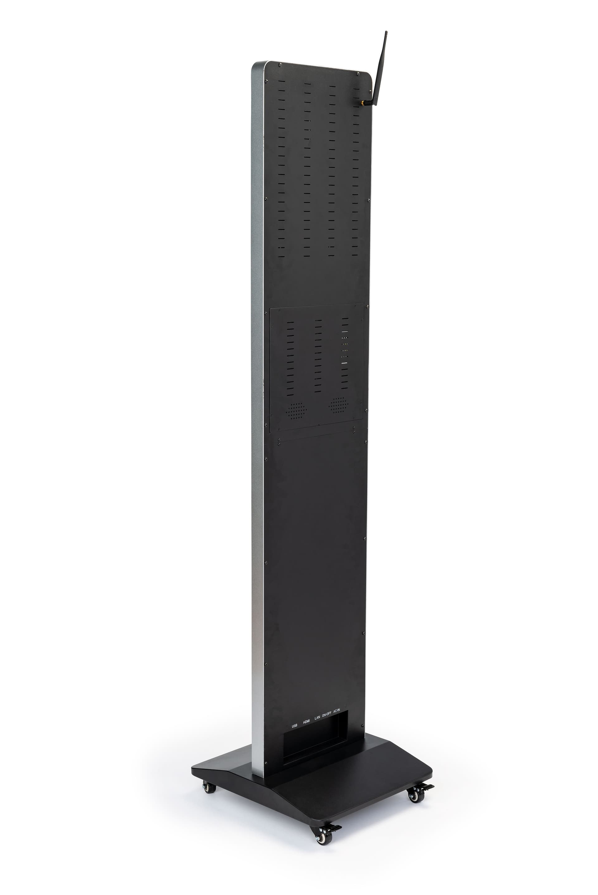21.5" Screen freestanding digital magazine rack with locking casters