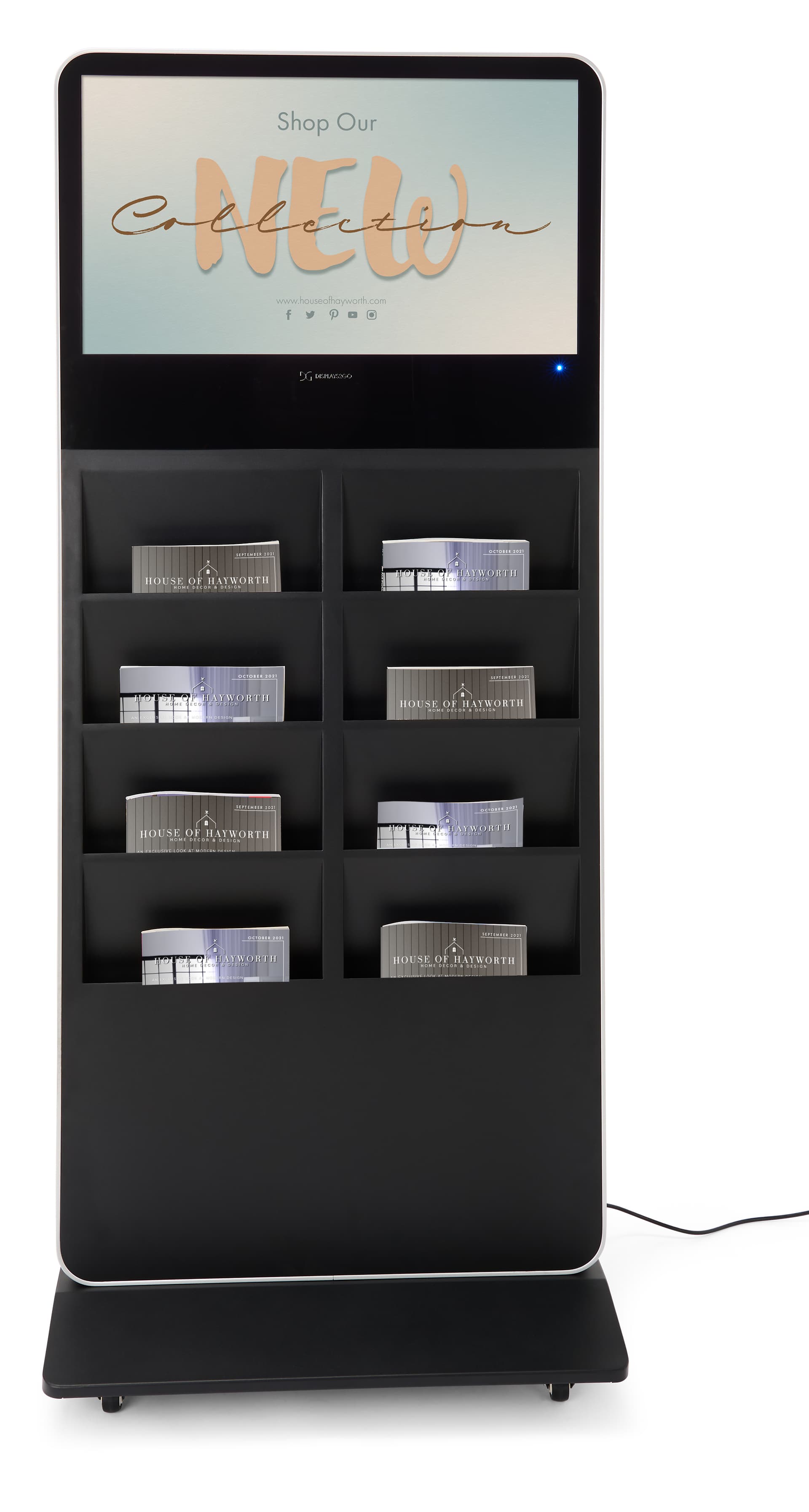 Digital brochure kiosk with 32" landscape screen