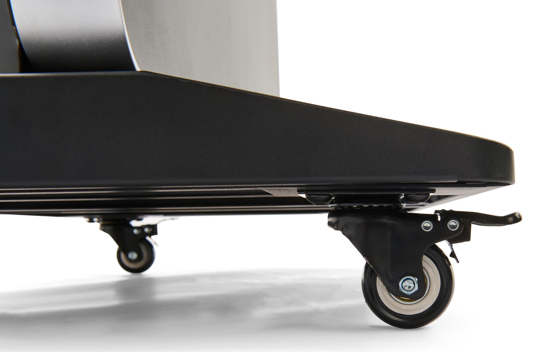 Digital brochure kiosk with four locking caster wheels