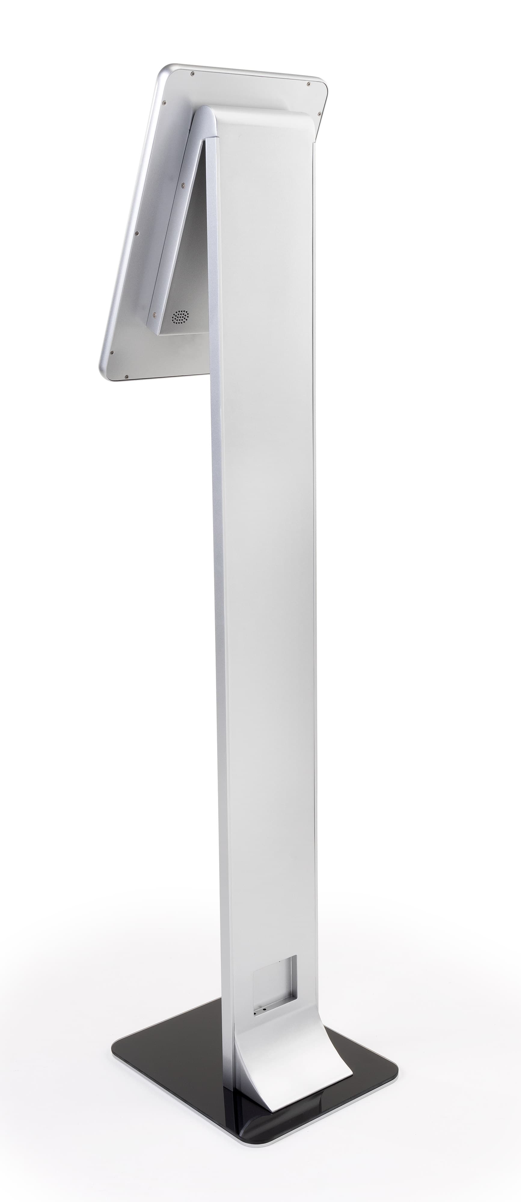 Touchscreen pedestal with slip profile and stable base