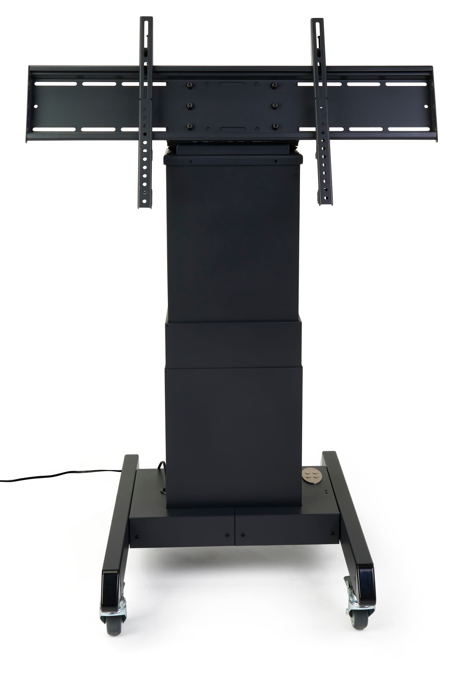 Tilting mobile flat panel stand fits 43 inch to 100 inch screens