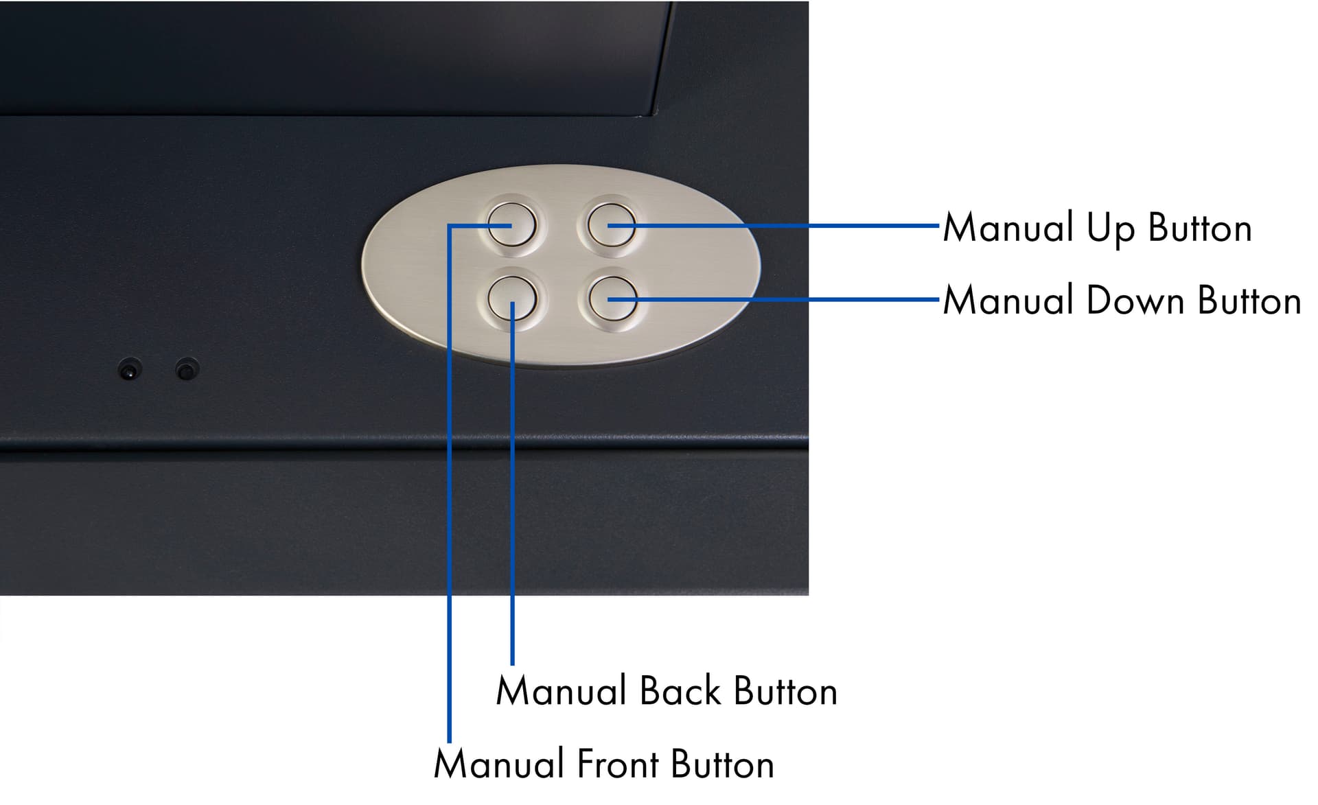 Touch screen digital signage with motorized lift and black powder coated base 