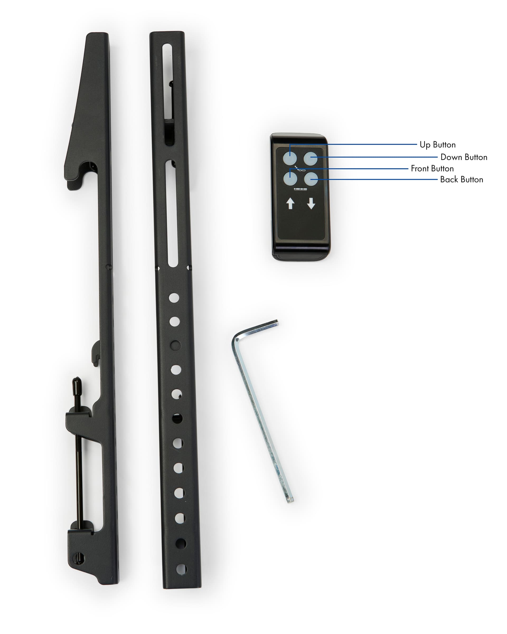 Touch screen digital signage with motorized lift and user friendly remote control 