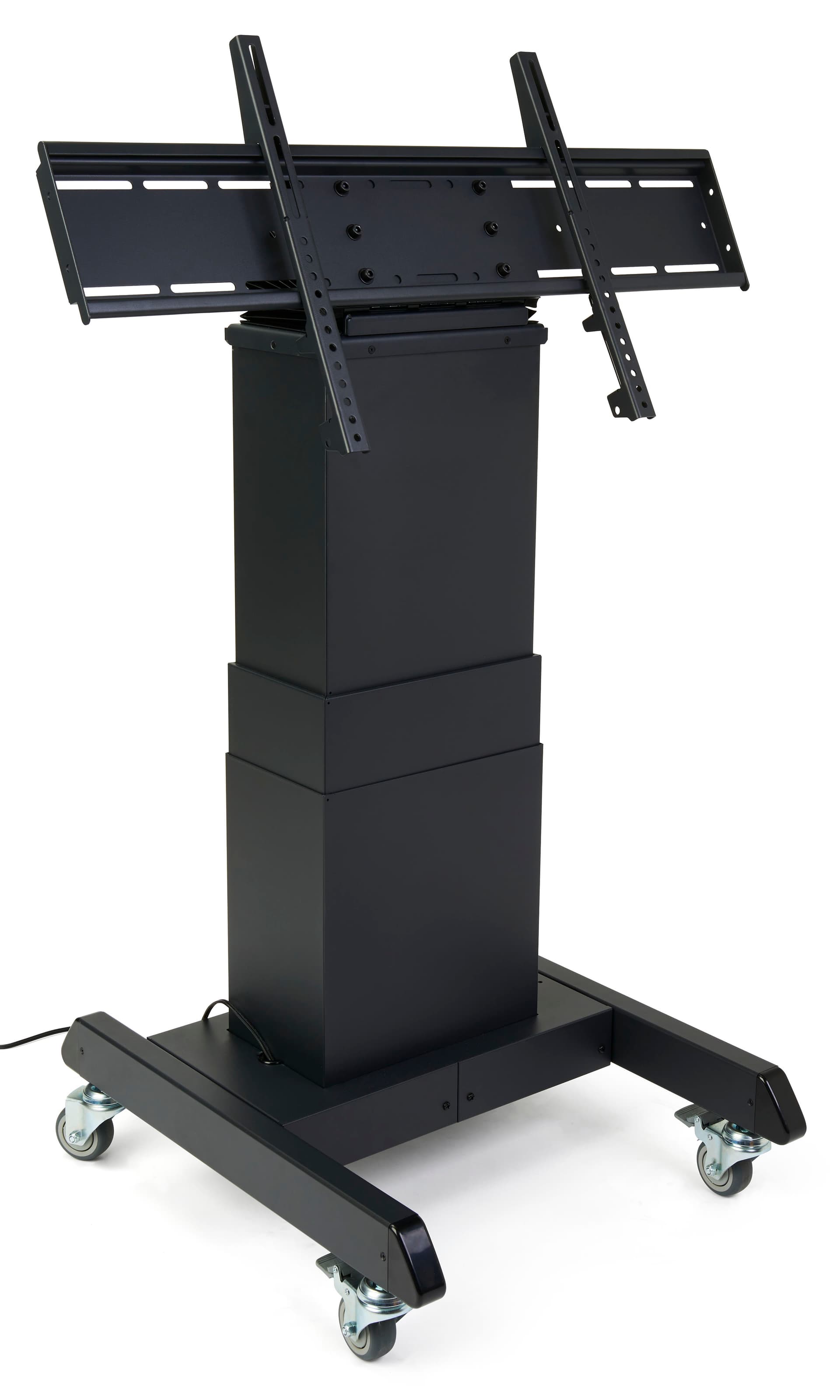 Tilting mobile flat panel stand with landscape orientation
