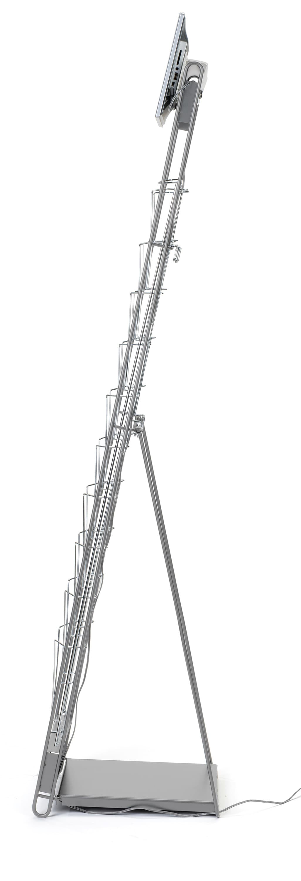 Compact digital signage video literature rack 