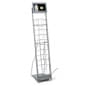 10-Tiered Magazine Floor Stand with 10.1” LCD Digital Screen, 8.5"w - Silver