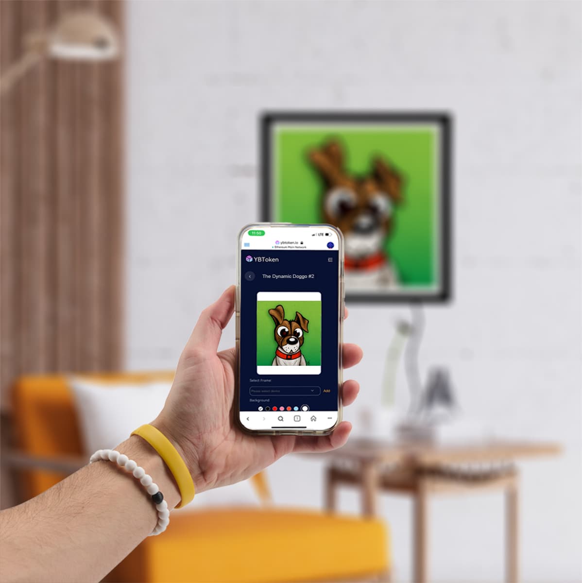 Digital NFT frame with wireless screencasting