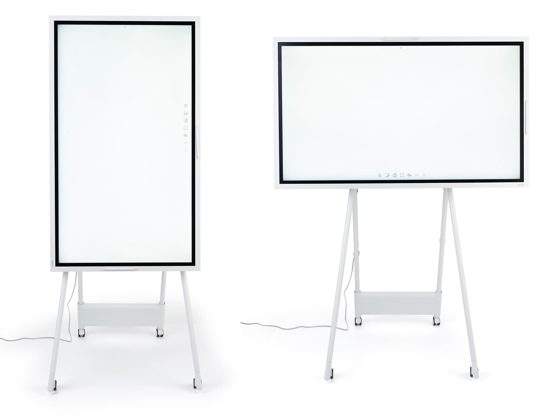Interactive digital flipchart display with vertical or horizontal screen orientation