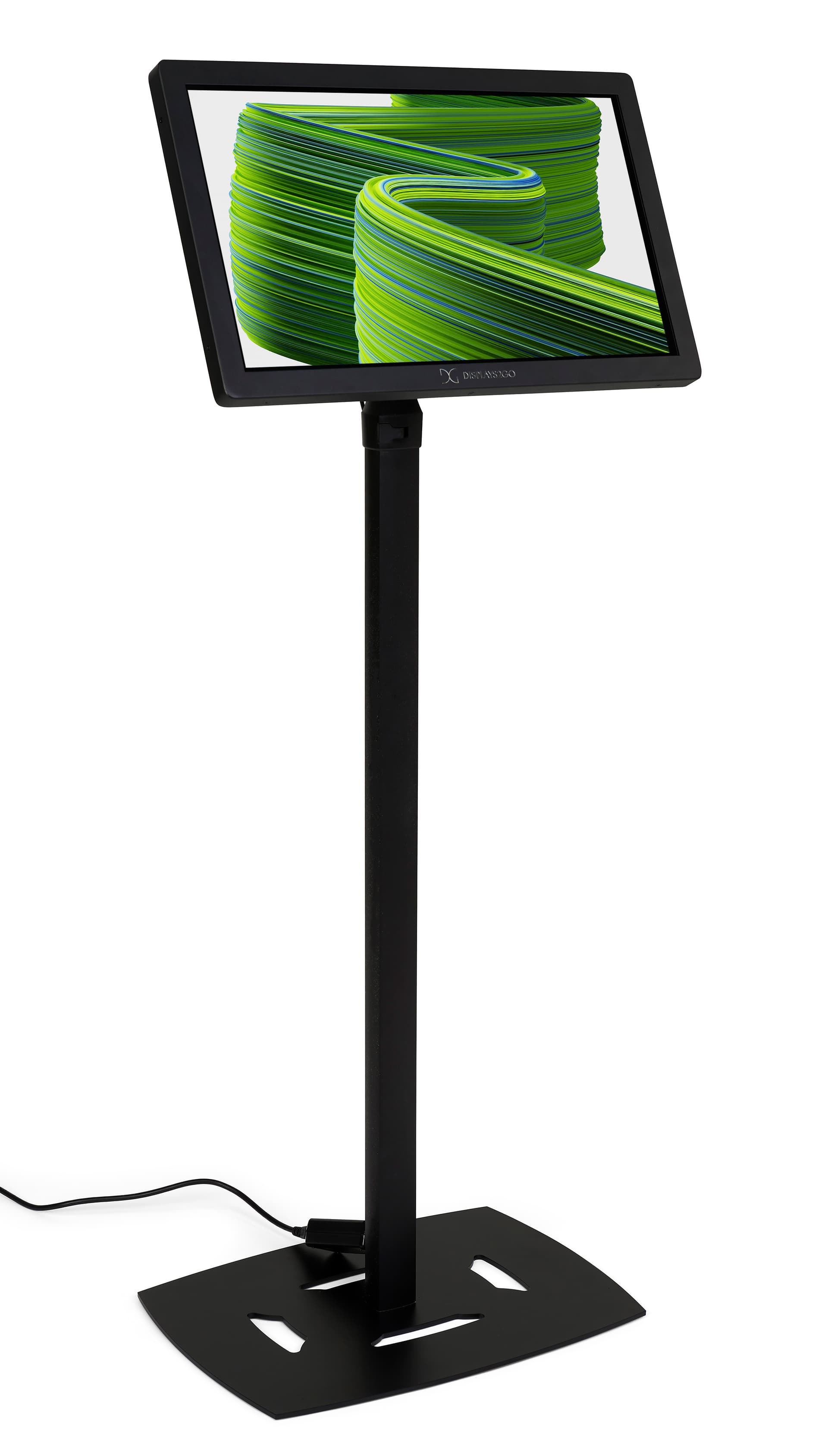 22" height adjustable touch kiosk with interactive screen design