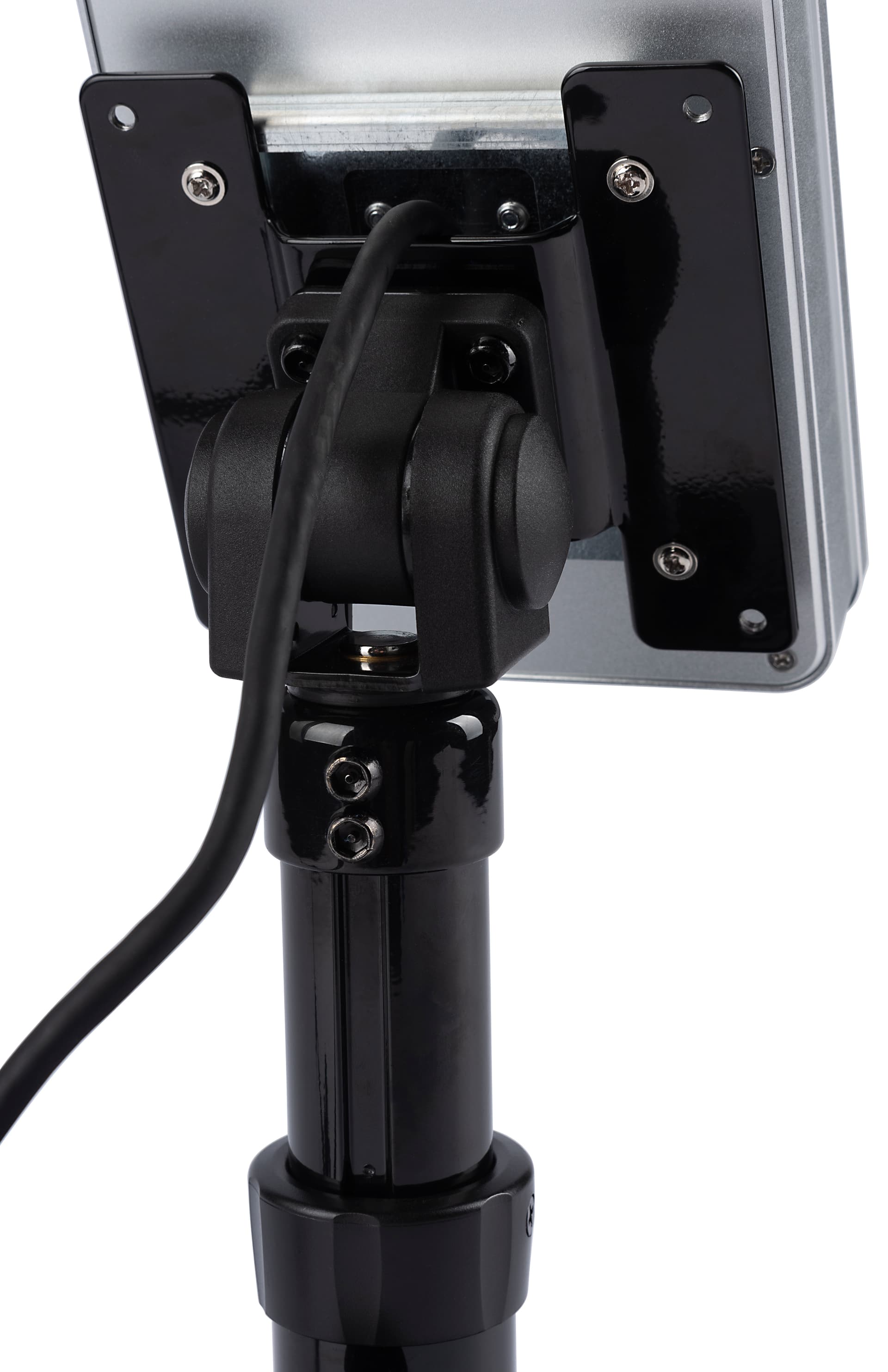 Adjustable countertop temperature screening device with adjustable viewing angle