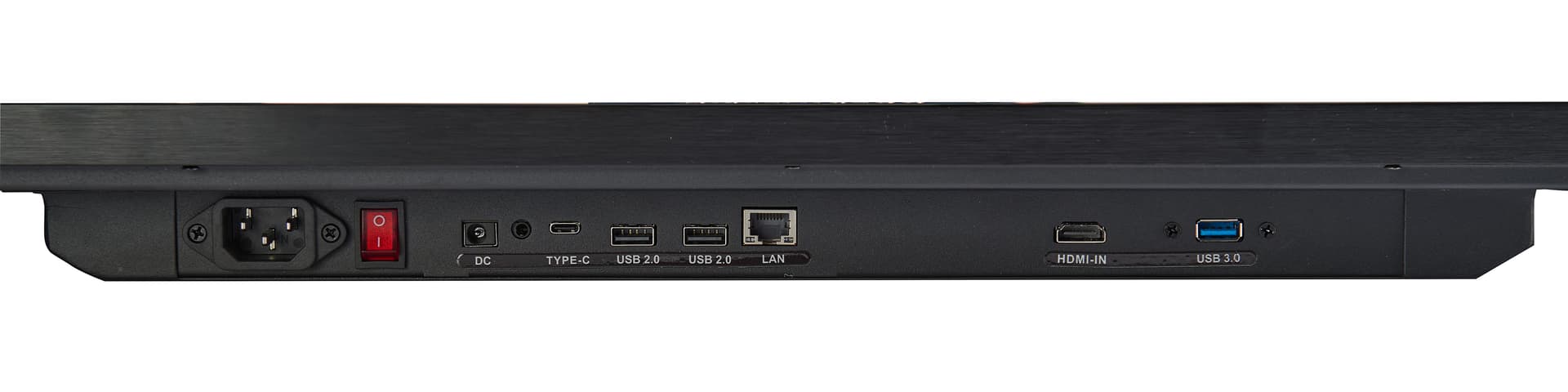 Commercial touch screen display with Ethernet, type C, Tf and SIM card reader, audio jack, and USB 2.0 and 3.0 ports