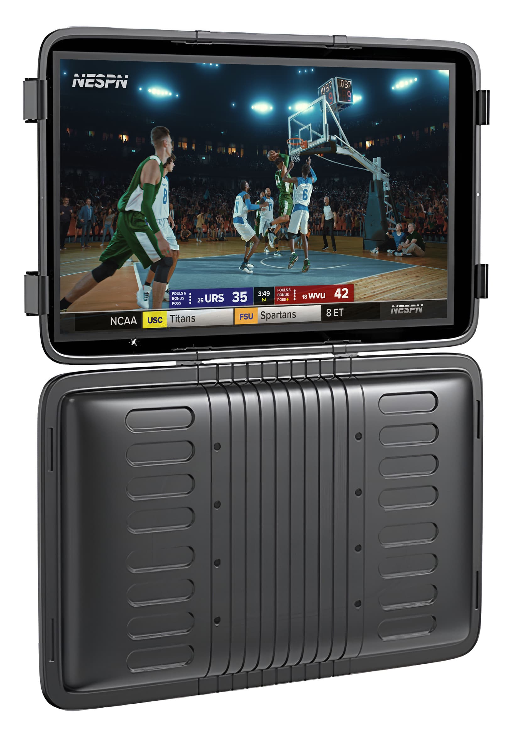 Outdoor TV enclosure with anti-theft holes for locks