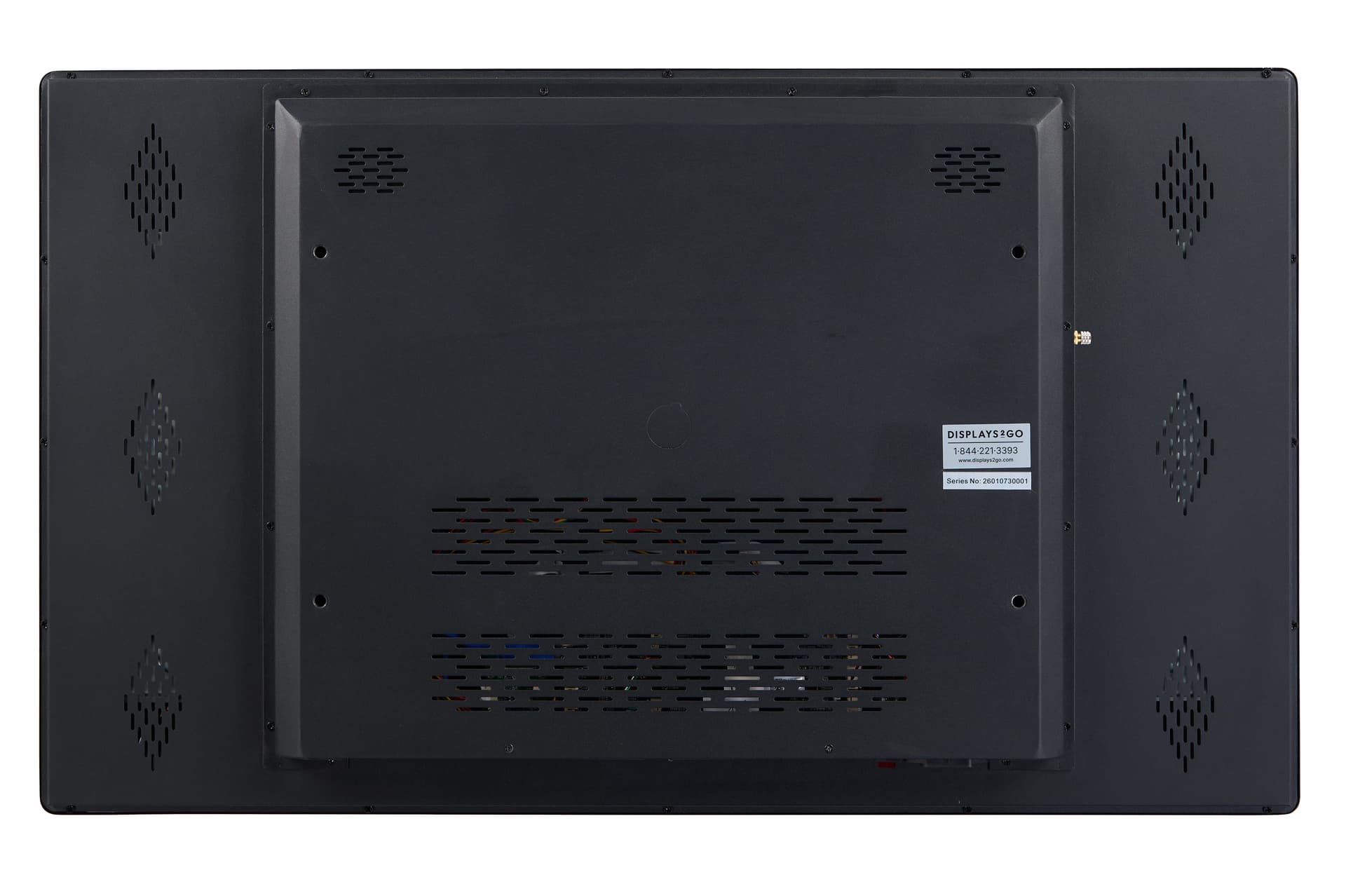 Digital signage monitor showcasing the back of the monitor