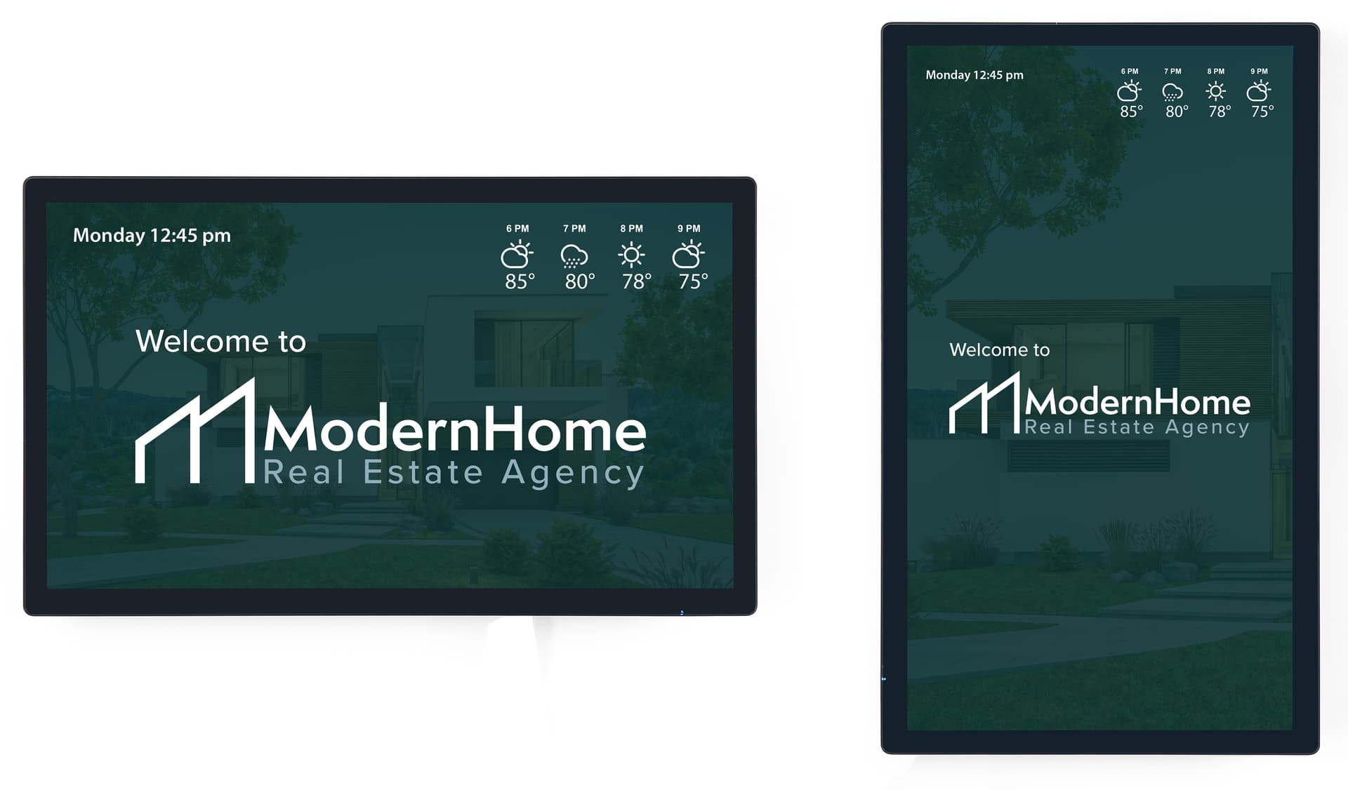 Commercial display monitor can be used in landscape or portrait orientation