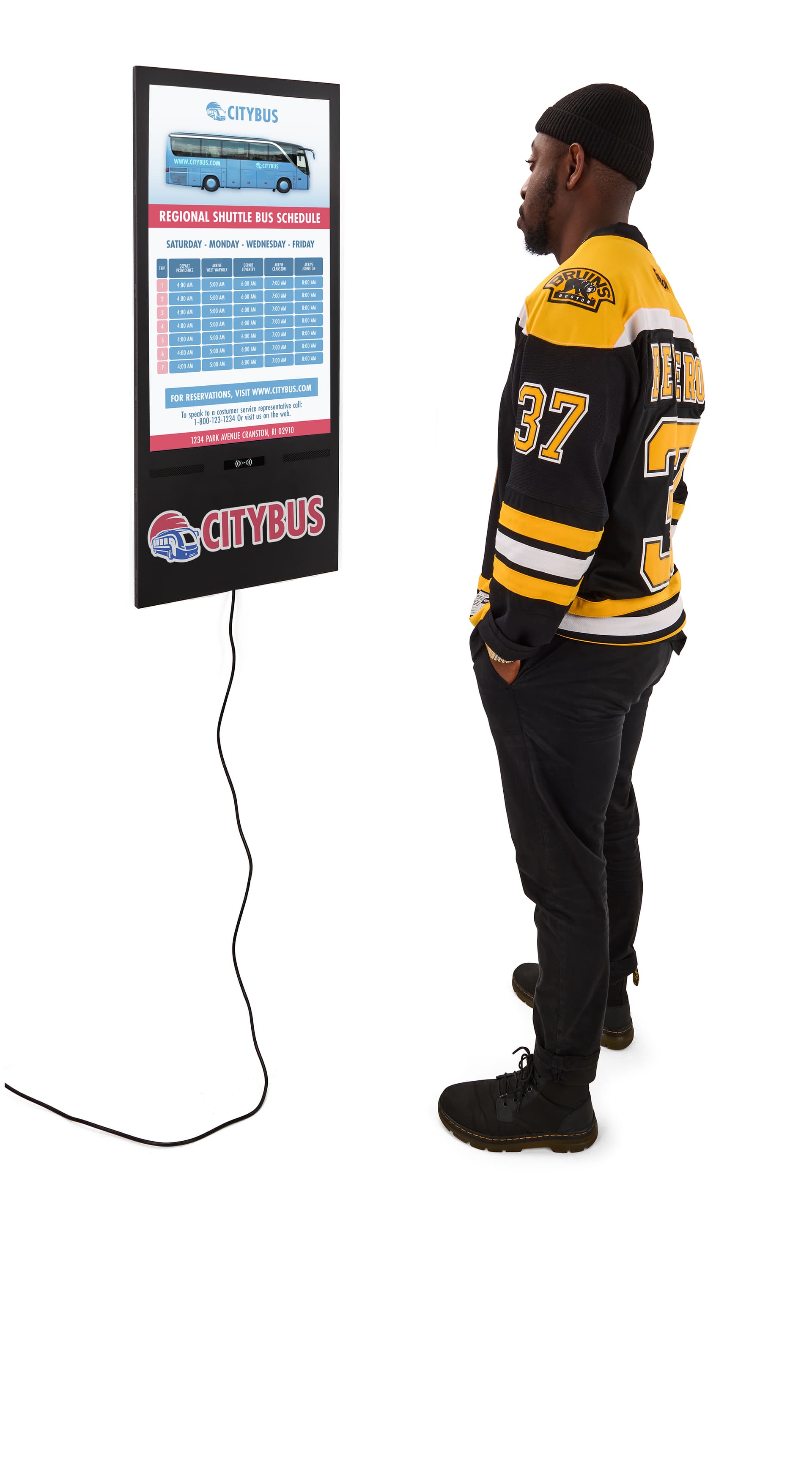 Custom Digital Sign with 63 Inch Power Cord 