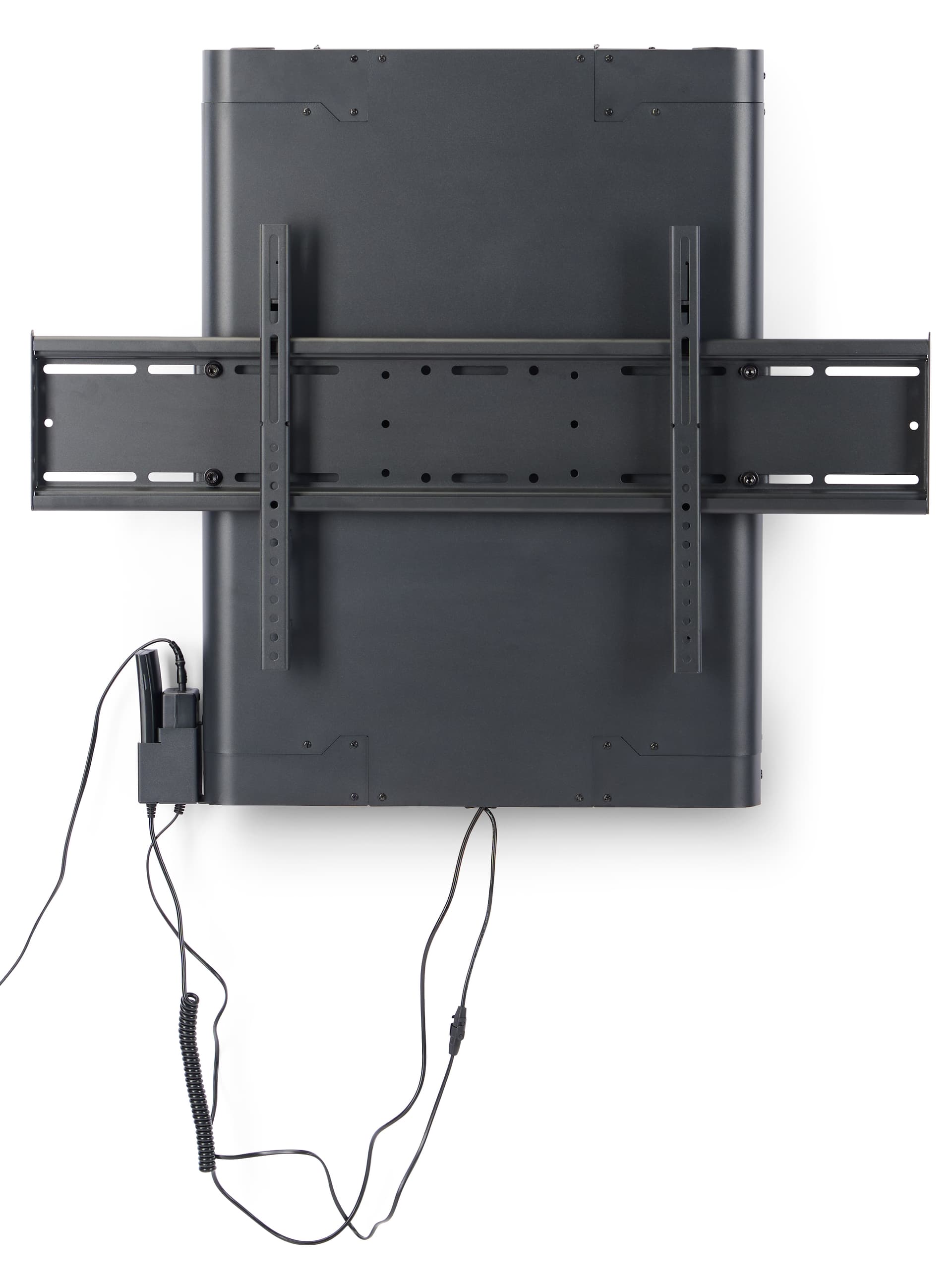 Motorized TV wall mount provides easy accessibility to individuals of many height ranges