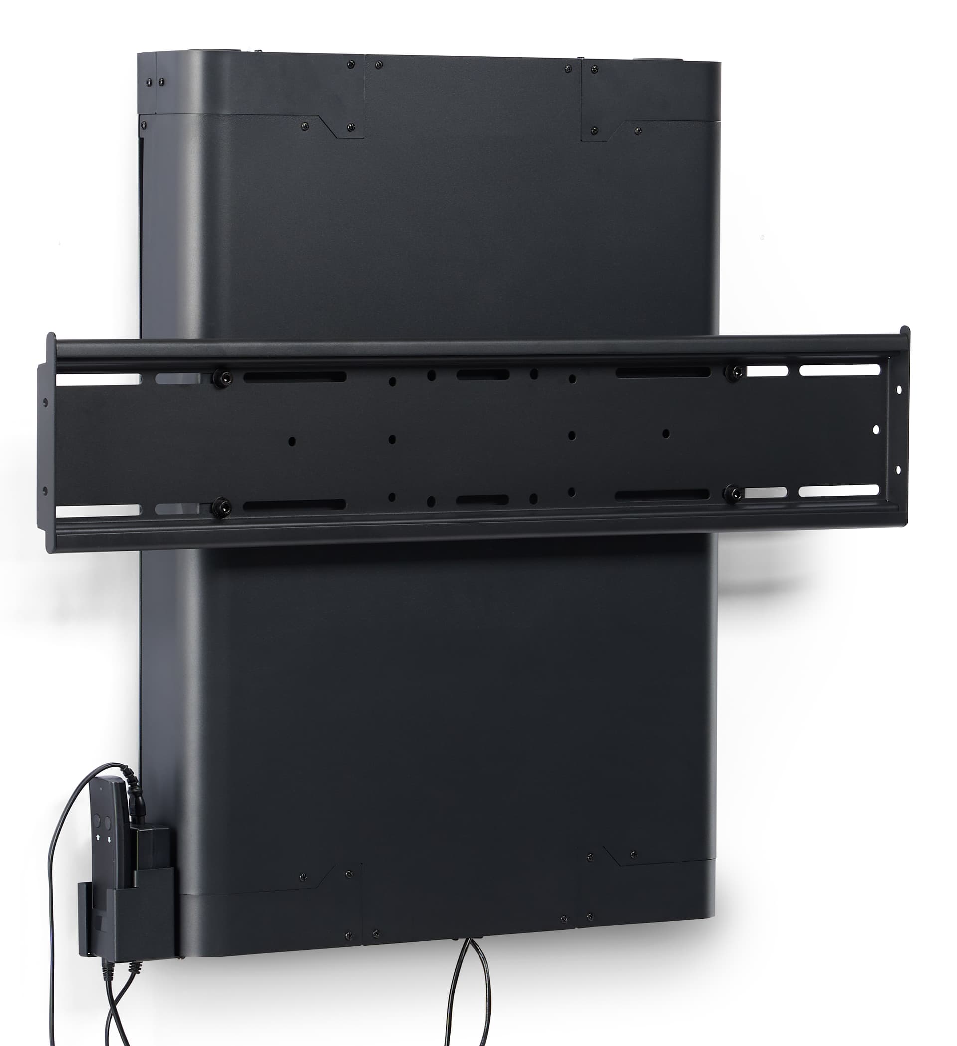 Motorized TV wall mount with robust steel frame construction
