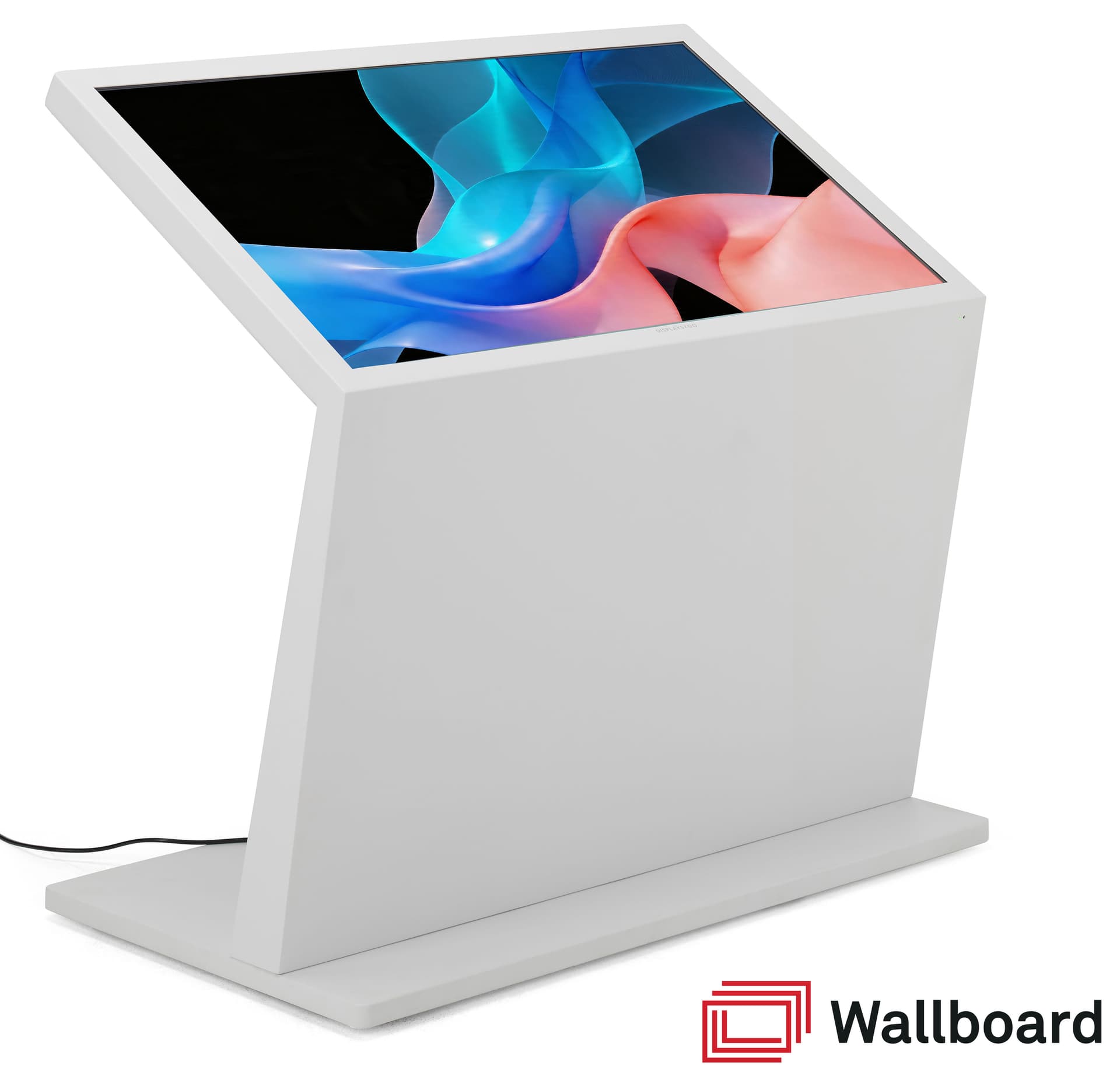 Touch screen interactive kiosk with optional customizable graphic add on