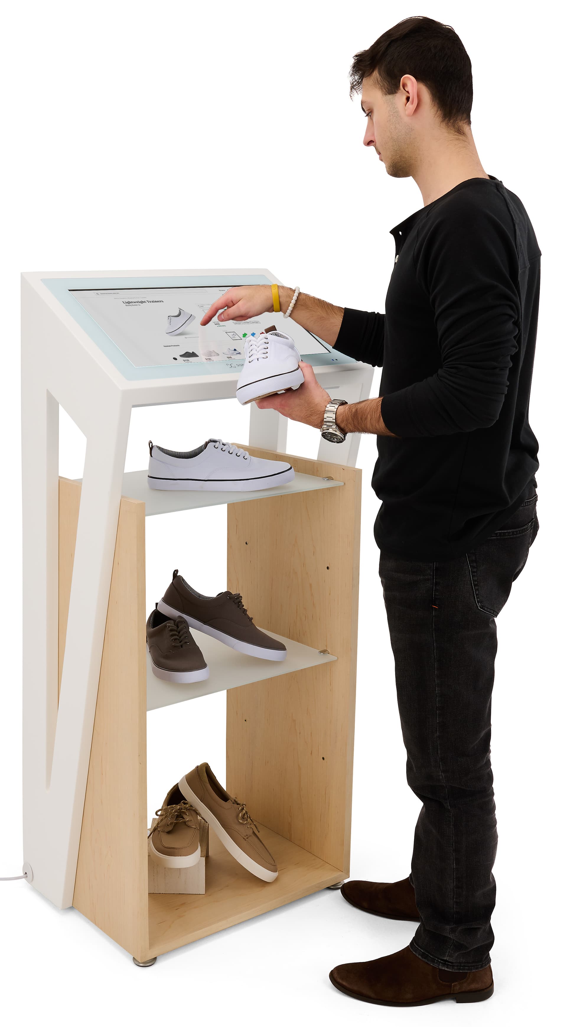 Digital kiosk display with weight of 84 pounds