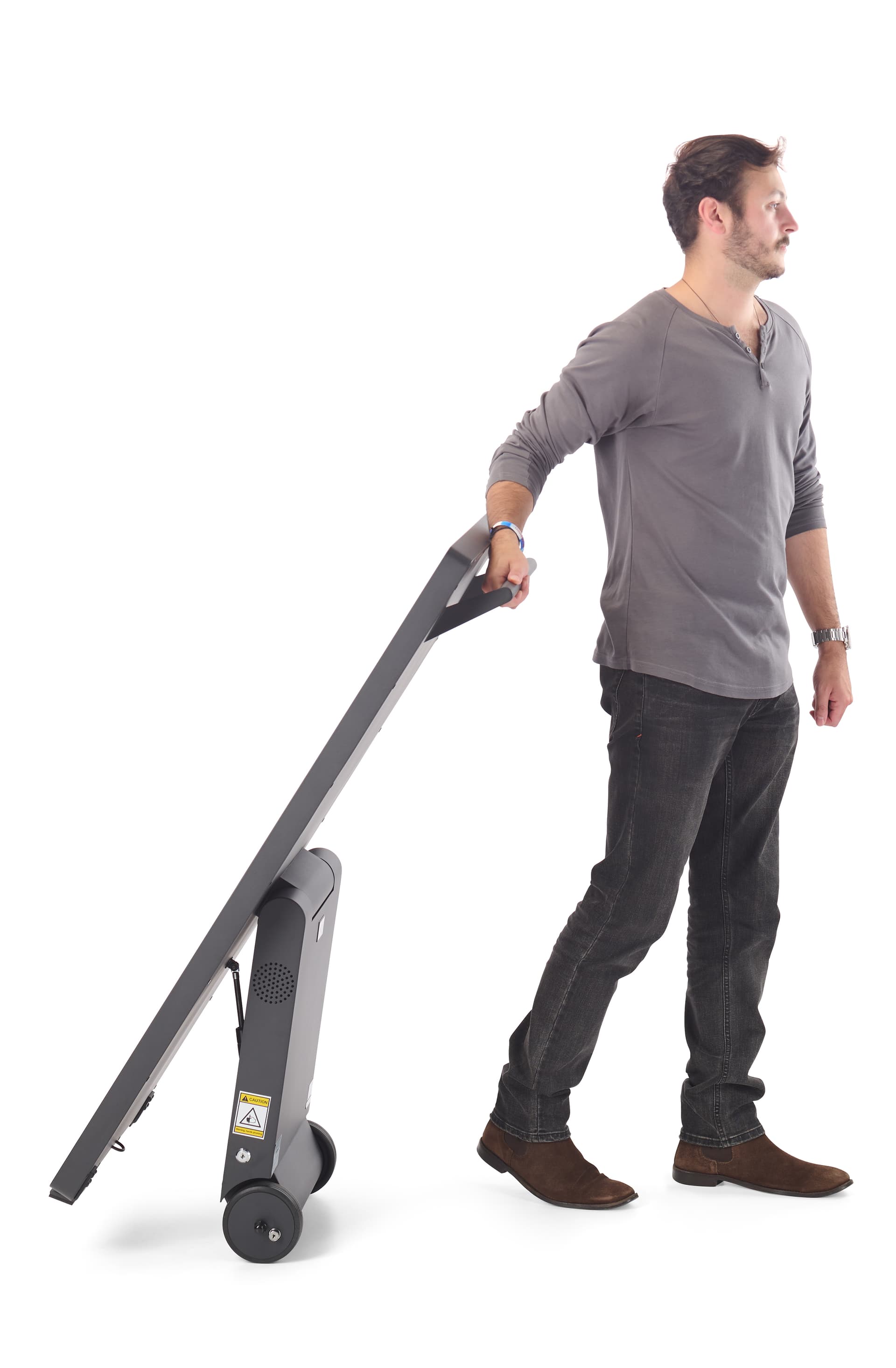 Indoor Mobile Digital Signage A-Frame has rear wheels for easy mobility